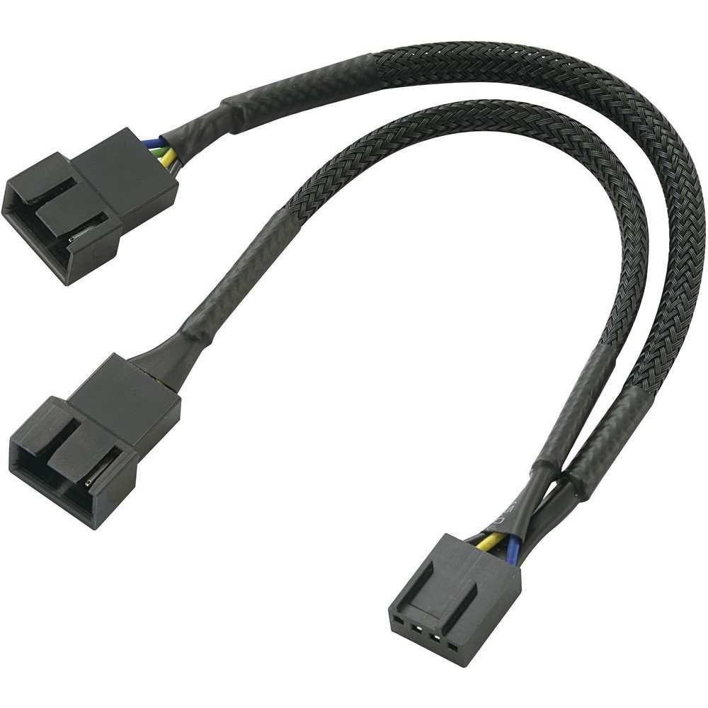 Akasa PC-Lüfter Y-Kabel [1x PC-Lüfter Stecker 3pol. - 1x PC-Lüfter Buchse 4p Computer-Kabel, (15.00 cm)