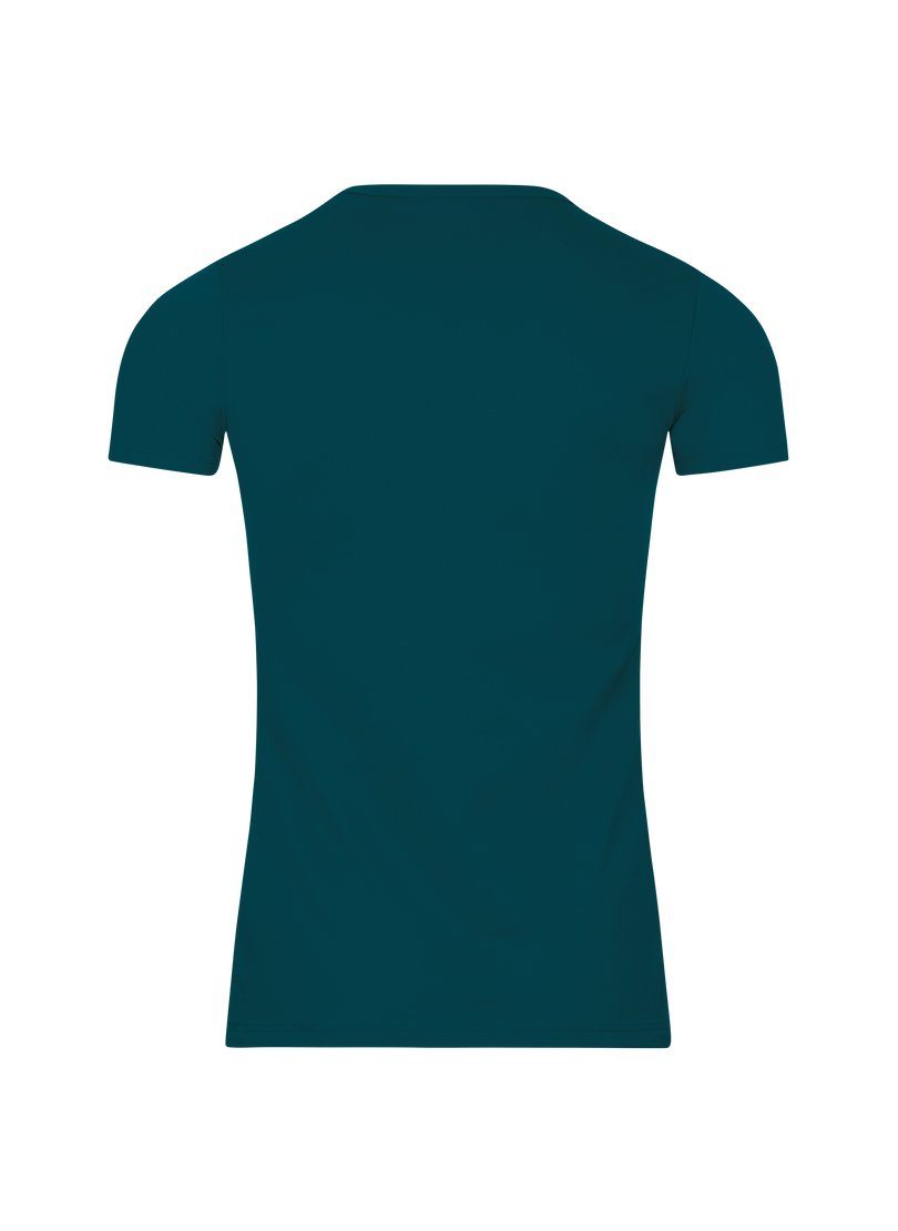 Trigema T-Shirt TRIGEMA T-Shirt saphir Baumwolle/Elastan aus