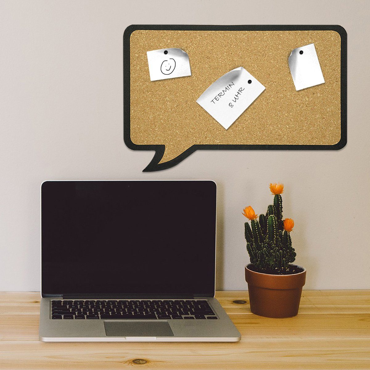 Navaris Memoboard Kork Memoboard Sprechblase - 44x29cm inkl. 5 Pins - Pin B günstig online kaufen