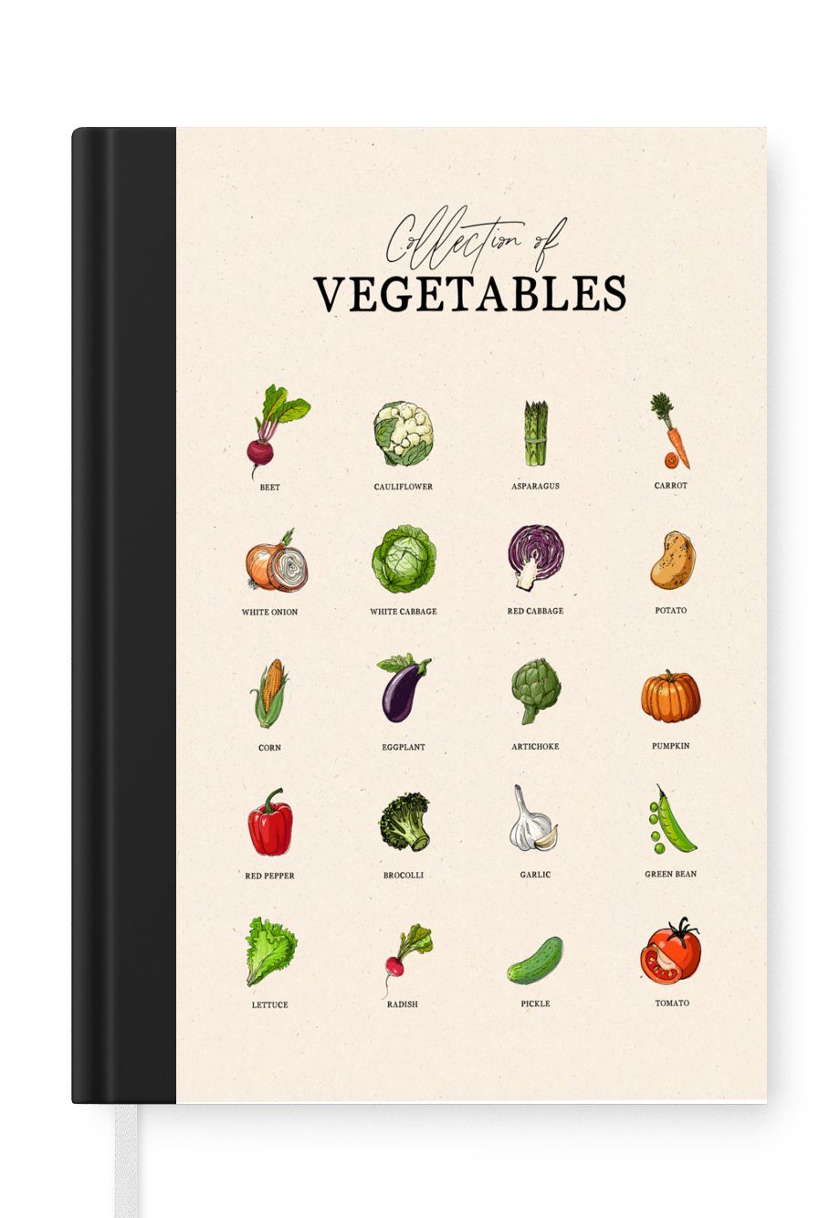 MuchoWow Notizbuch Küche - Lebensmittel - Gemüse, Journal, Merkzettel, Tagebuch, Notizheft, A5, 98 Seiten, Haushaltsbuch