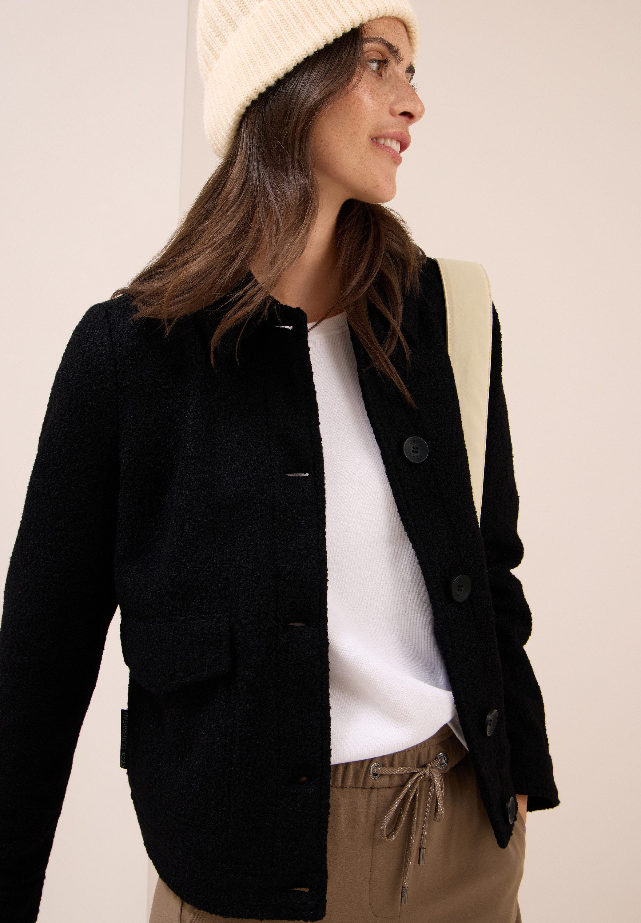 CECIL Fellimitatjacke mit Knopfleiste günstig online kaufen