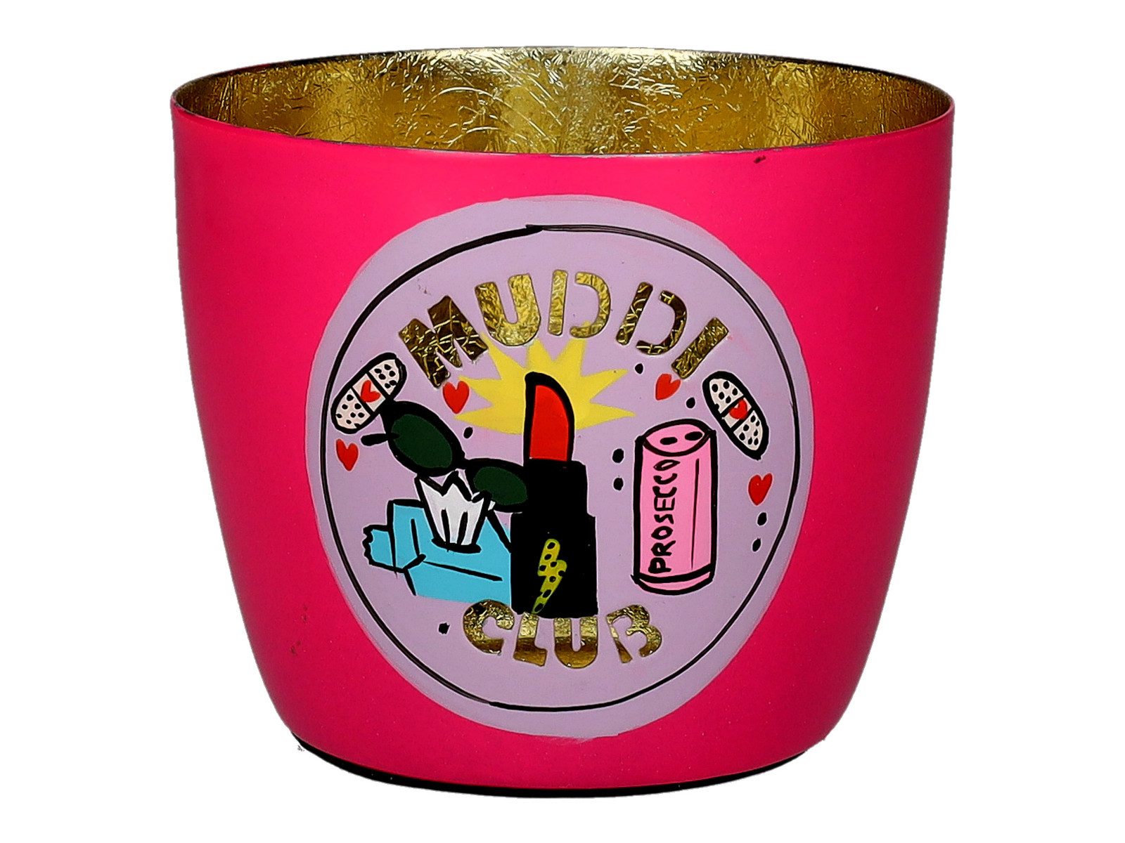 Giftcompany Windlicht Madras Windlicht M Muddi Club hot pink/gold 8,5cm