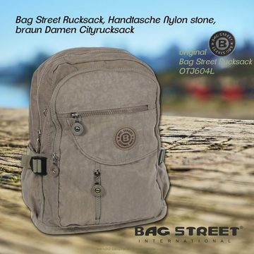 BAG STREET Minirucksack »Bag Street unisex Jugend Sporttasche« (Cityrucksack), Cityrucksack, Freizeitrucksack Nylon, stone, braun ca. 30cm x ca. 38cm