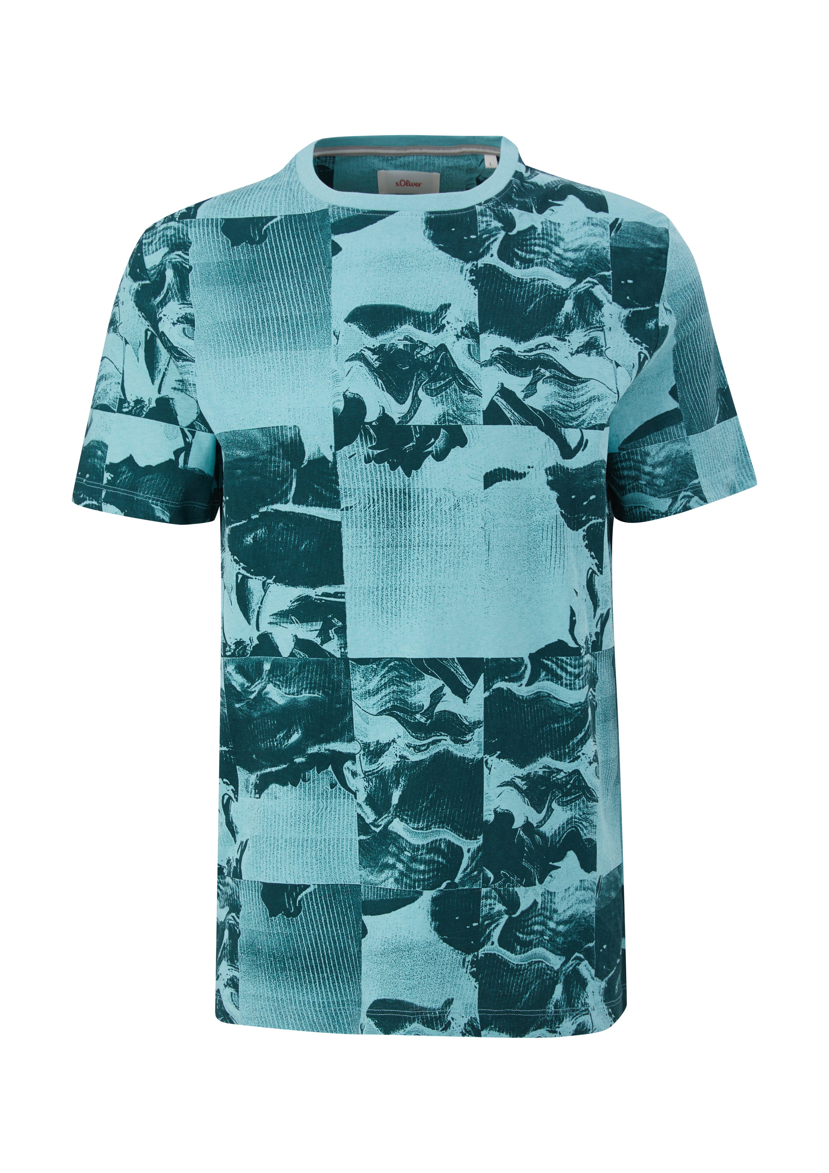 s.Oliver T-Shirt Kurzarmshirt Alloverprint mit Tür