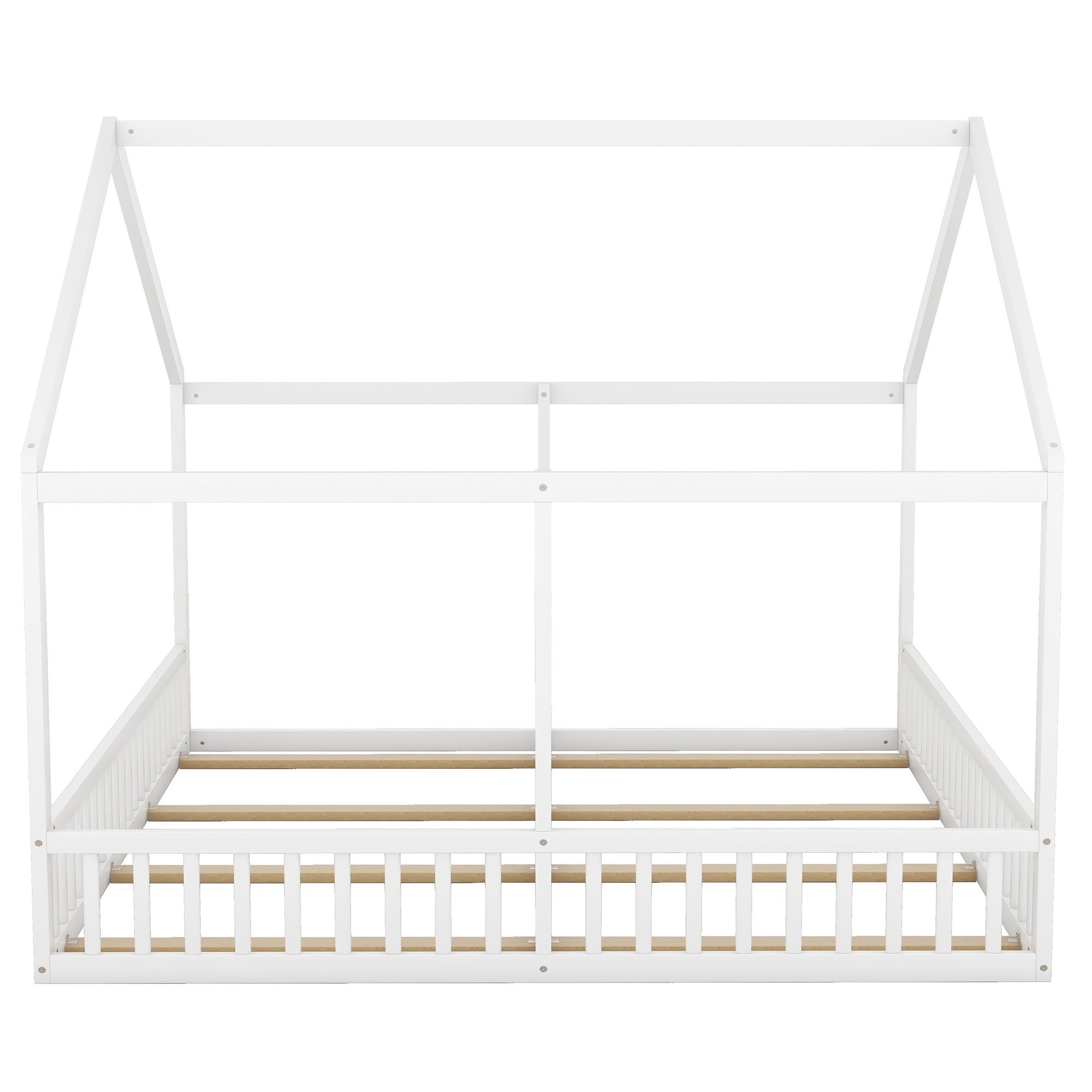 REDOM 2-in-1-Betten Weiß flache ohne Holzbett (Hausmodelle, Matratze Einzelbetten Kinderbett 90X200 Betten cm), Funktionsbett