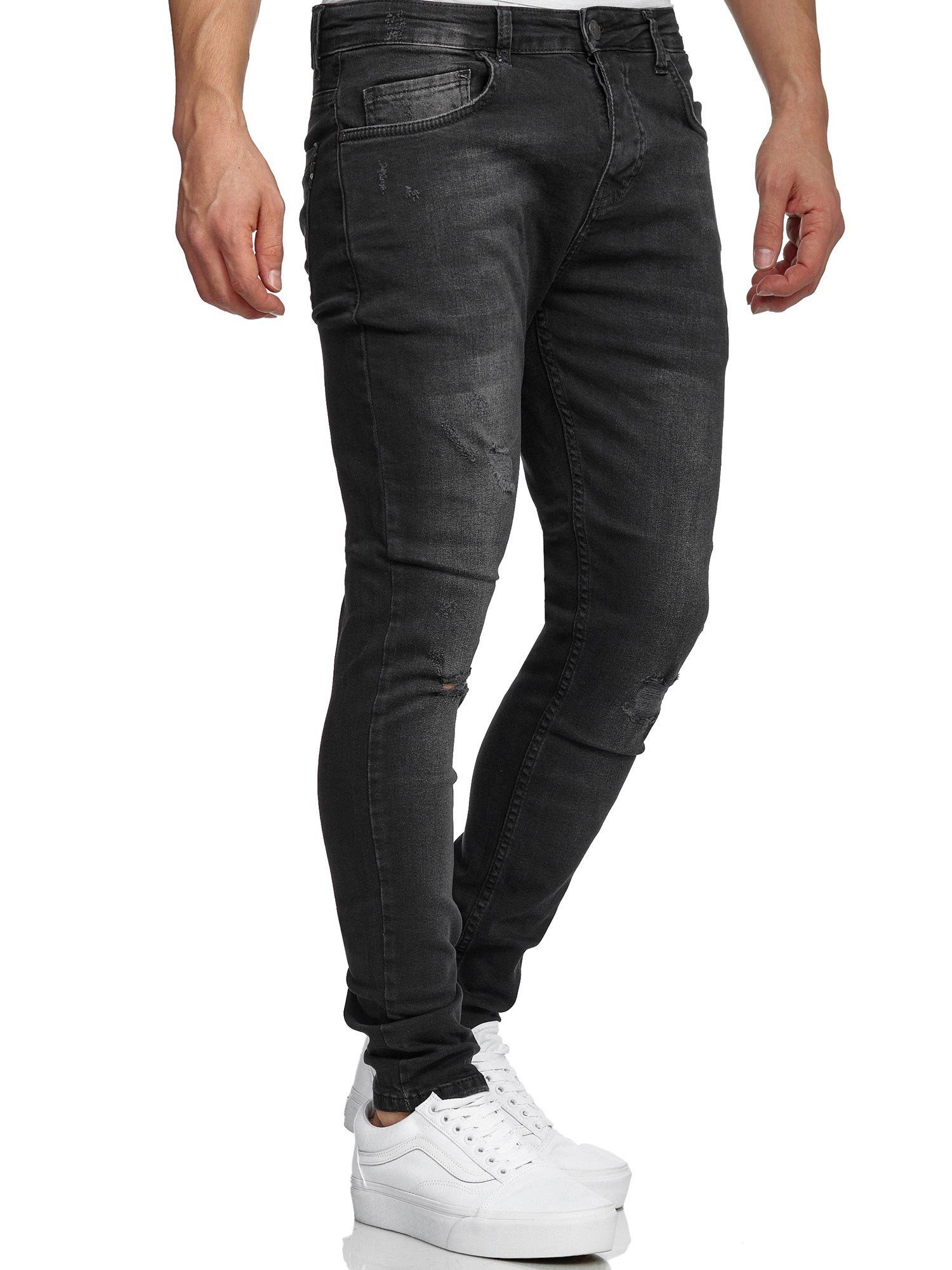 Tazzio Destroyed-Look schwarz 17514 im Skinny-fit-Jeans