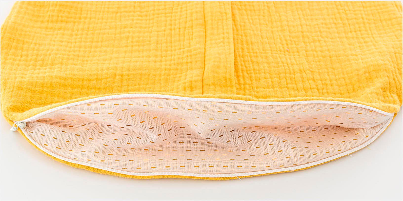 Träumeland Babyschlafsack Sommerschlafsack den senfgelb in Größen LIEBMICH 60-110 Baumwollmusselin