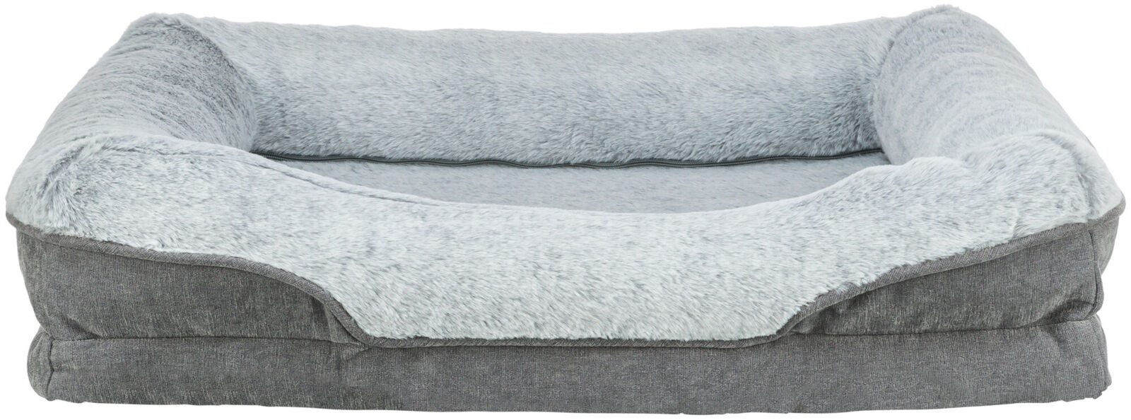 TRIXIE Hundebett Vital Bett Lino Soft - grau/hellgrau - 70 × 55 cm