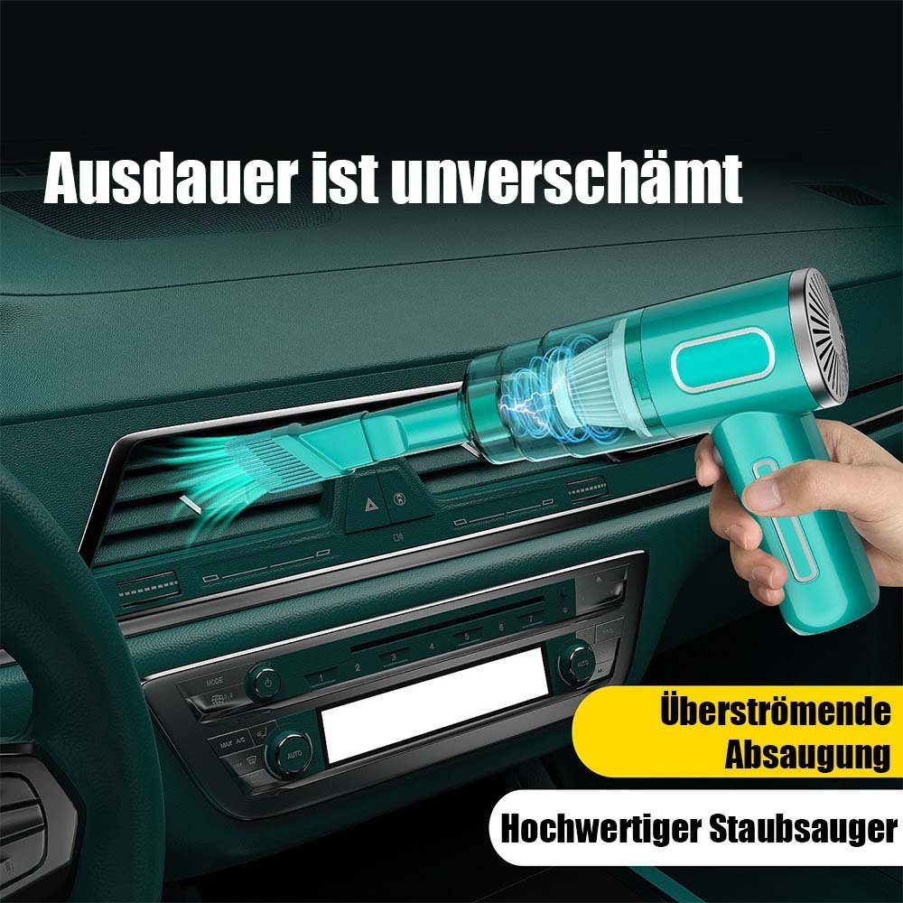 Handstaubsauger, TUABUR für Autos, Kabelloser, Geeignet und Büros multifunktionaler tragbarer Akku-Handstaubsauger Wohnungen Grün 4-in-1 kabelloser 12000PA, Handstaubsauger wiederaufladbarer mit