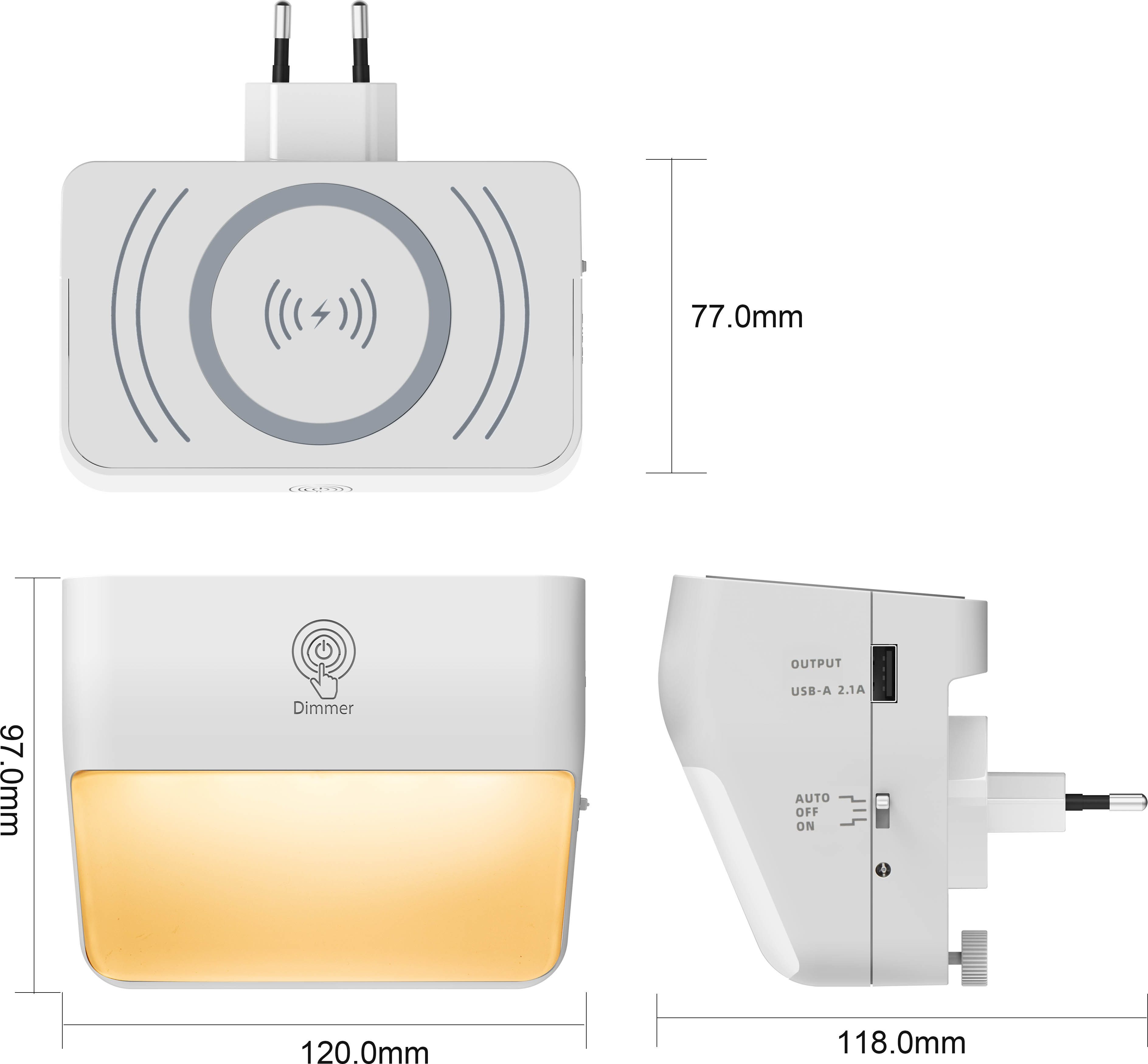 Northpoint LED Nachtlicht RGB für die Steckdose mit Farbwechsel und Induktionsladung
