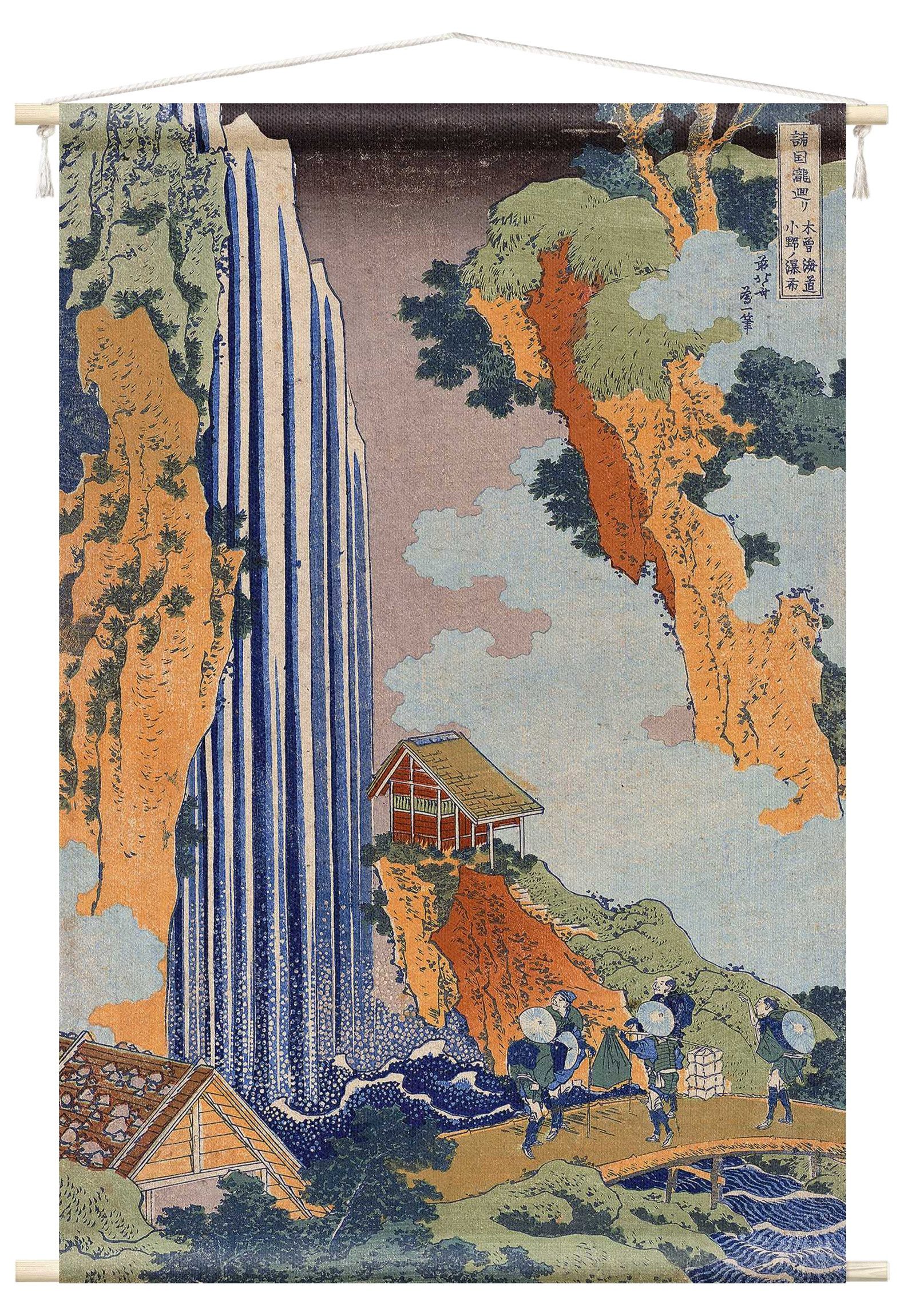 Bilderdepot24 Wandteppich modern Katsushika Hokusai Kunst Natur bunt, rechteckig, Höhe: 2.6 mm, großes Wandbild aus Natur-Baumwolle Wandbehang Stoffbild Tuch Wollseil