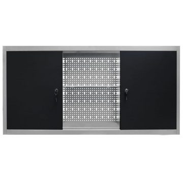 vidaXL Werkzeugbox Wand-Werkzeugschrank Industrie-Stil Metall Grau und Schwarz (1 St)