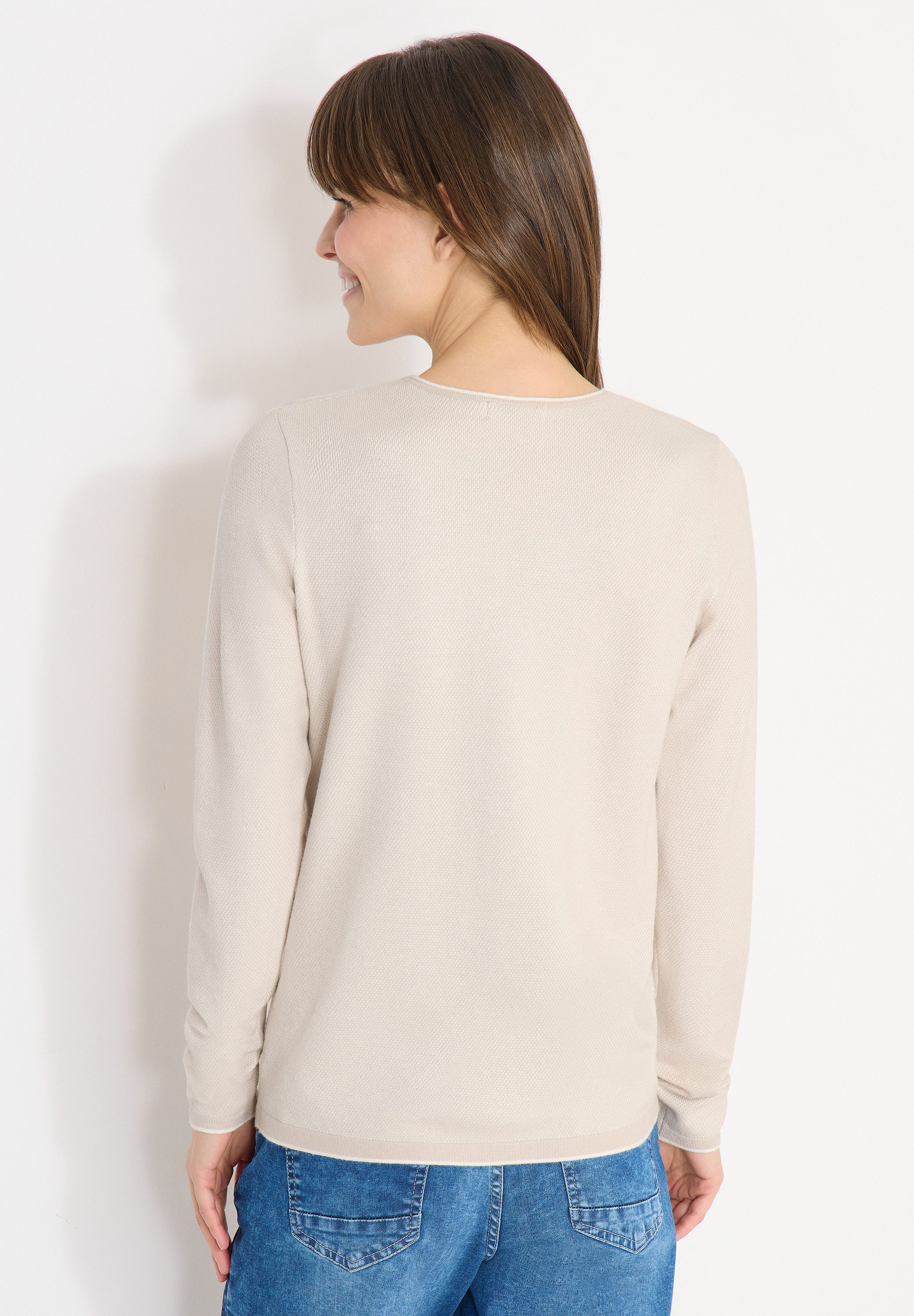 CECIL Strickpullover mit abgerundetem V-Ausschnitt günstig online kaufen