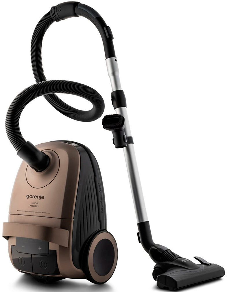 GORENJE Bodenstaubsauger G600 Allergy VCE28G6ALLGO, 73dB leise, Umfangreiches Zubehör, 850 W, mit Beutel, 28,3 l/s Luftstrom