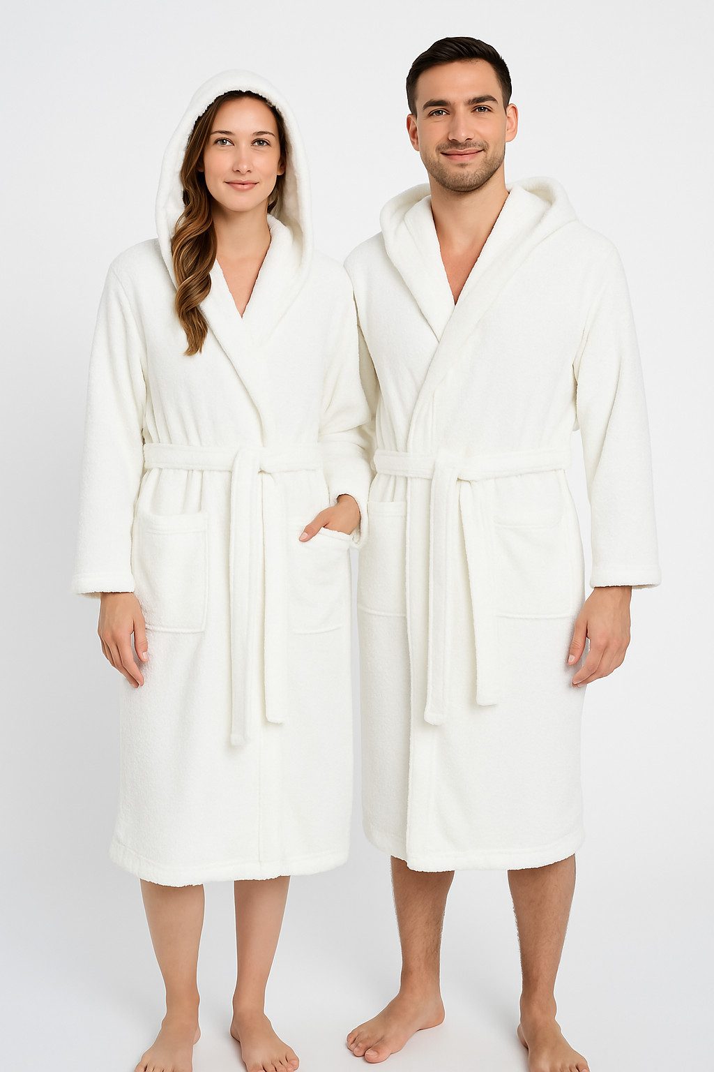 Veluna Home Unisex-Bademantel lang mit Kapuze, günstig online kaufen