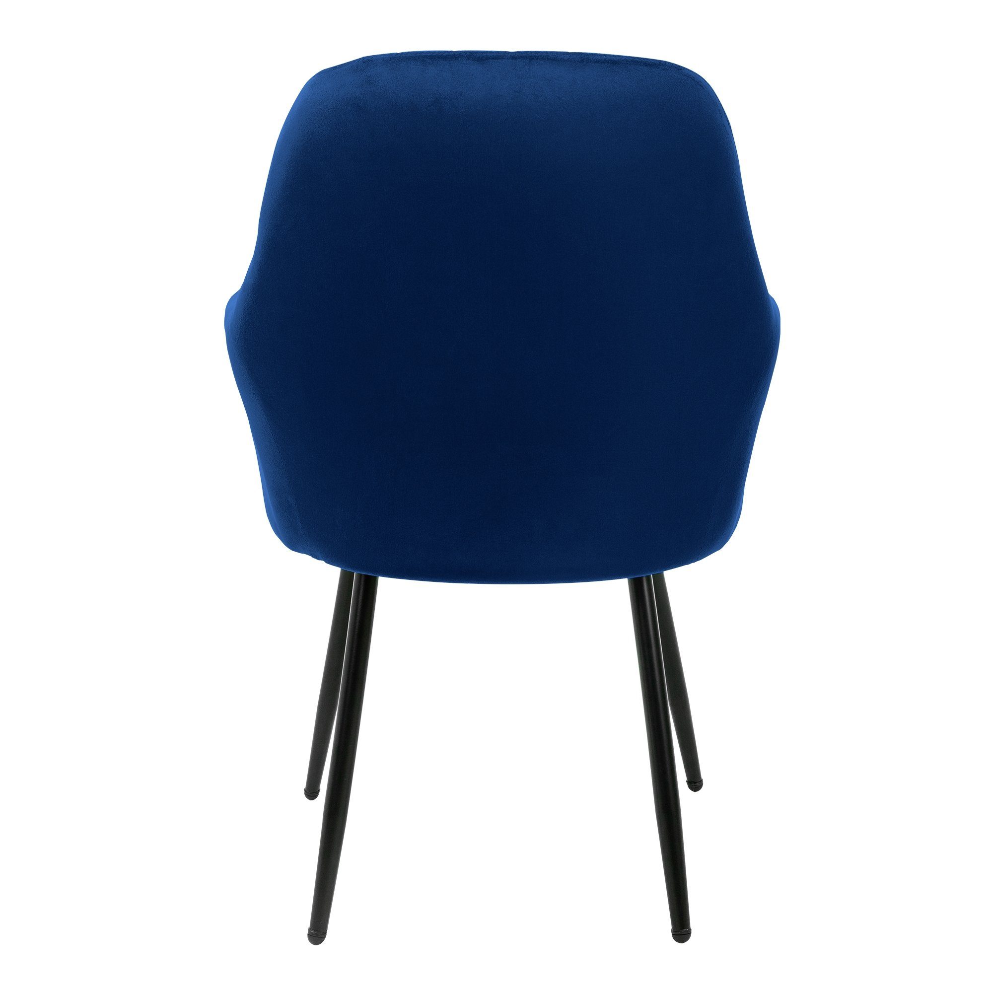 Küchenstühle Stuhl ML-DESIGN mit Ergonomische Wohnzimmerstühle, Blau Esszimmerstühle Set Polsterstühle Metallbeinen 4er Samtbezug