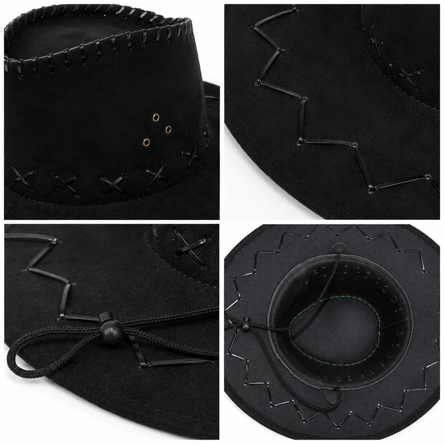 Funny Fashion Cowboy-Kostüm Kinder Cowboyhut im Wildlederlook mit Ziernähten
