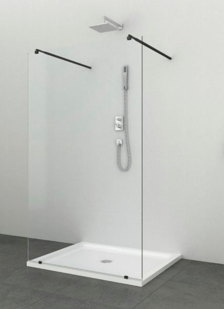 Sanotechnik Walk-in-Dusche Freedom I Black, Einscheibensicherheitsglas