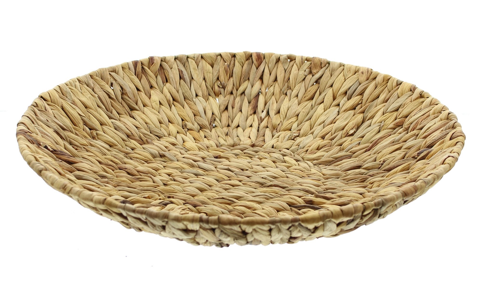 Dekoleidenschaft Dekoschale große Schale aus Wasserhyazinthe, rund Ø 50 cm, flach, Obstschale, Gebäckschale, Brotkorb, Servierschale, Schlüsselablage, Servierteller