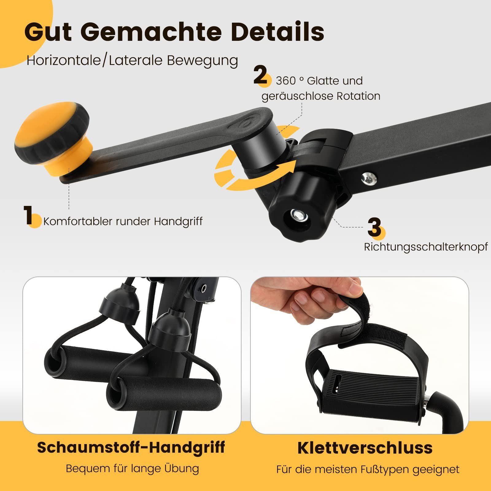 COSTWAY Heimtrainer Fitnessbike, Mini Stepper, 9 stufig verstellbar