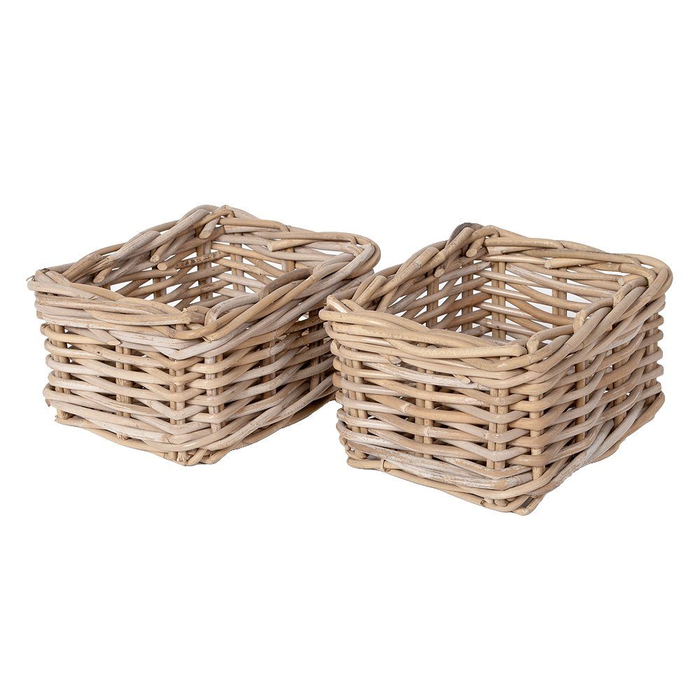 LebensWohnArt Dekokorb 2-tlg. Rattan Aufbewahrungskorb-Set VERONA-2 ca. L24 günstig online kaufen