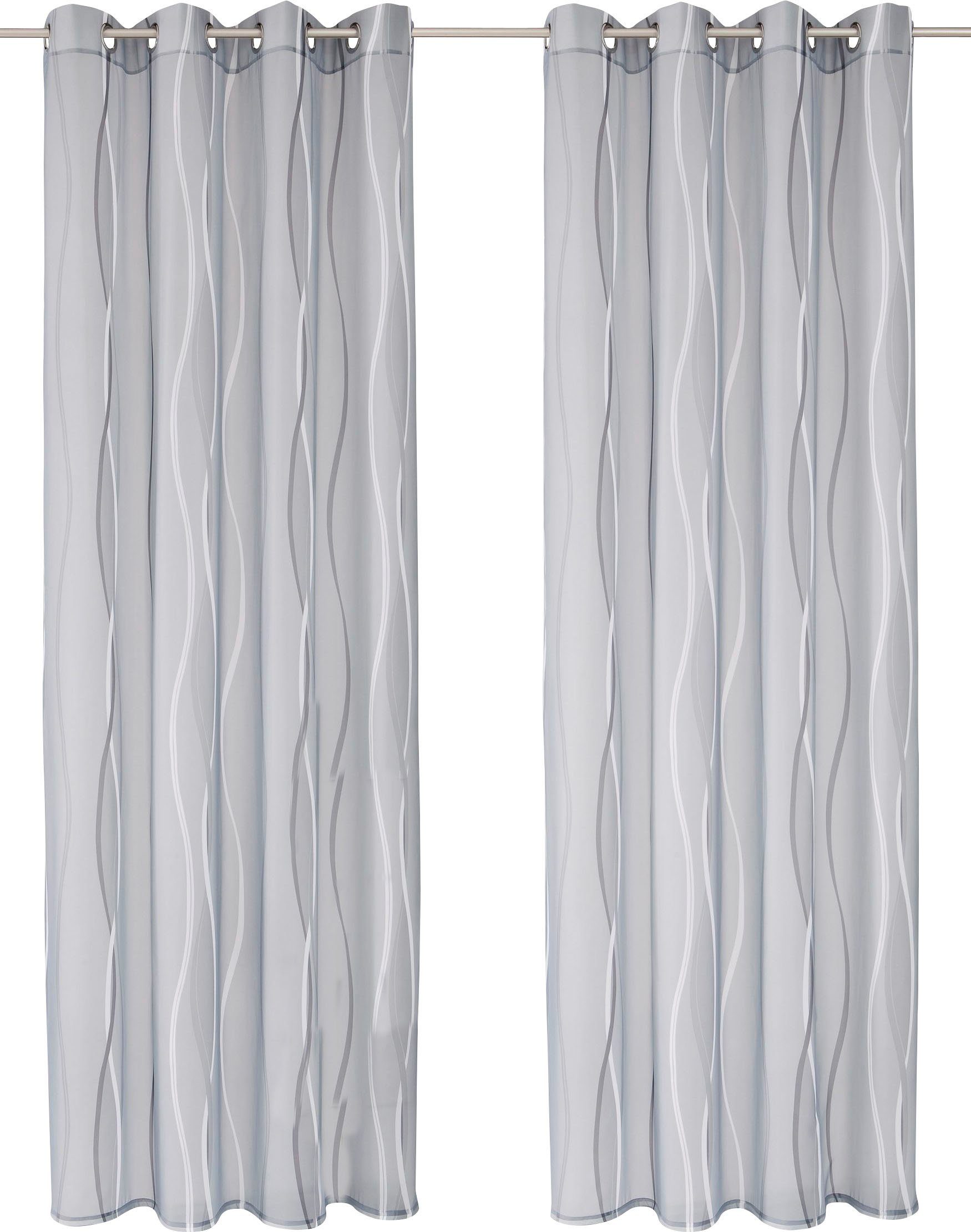 OTTO home Gardine Dimona (2 St), Ösen, transparent, Voile, 2er-Set, transparent, Voile, Polyester