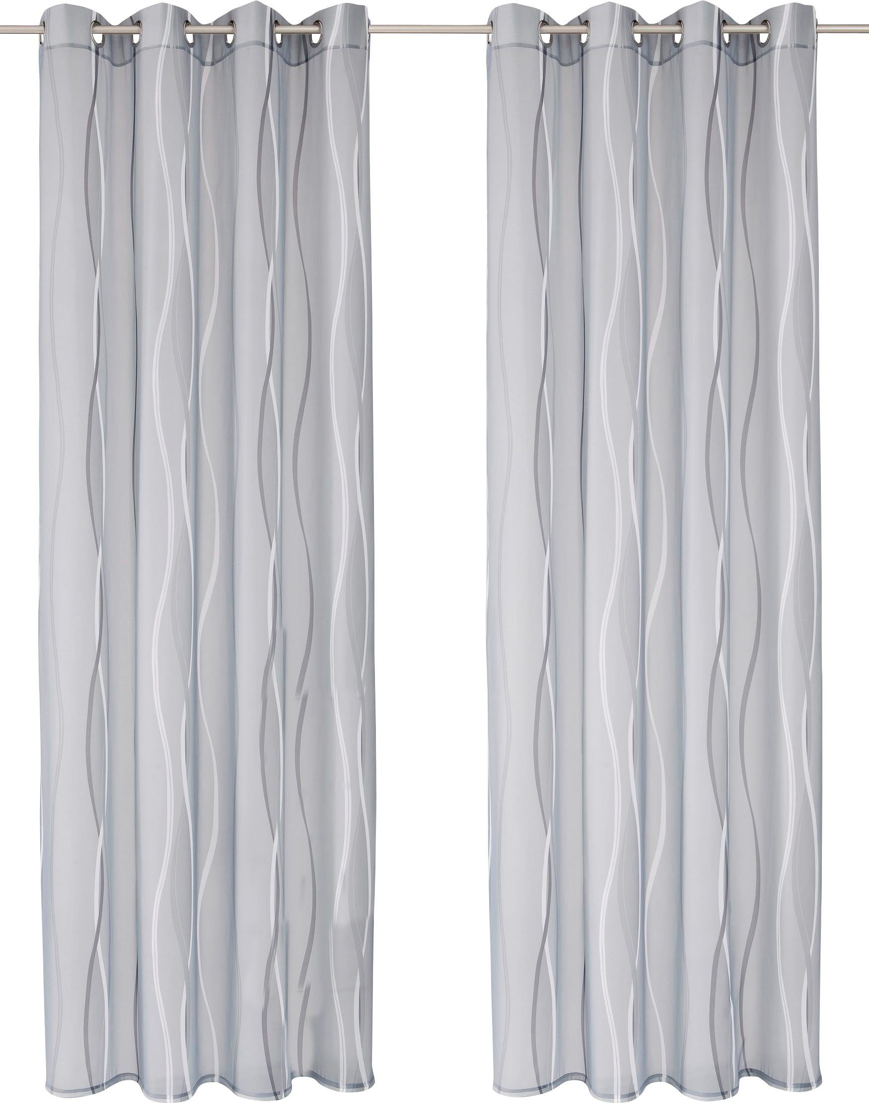 Gardine Dimona, silbergrau 2er-Set, St), my Voile, Ösen home, Polyester (2 transparent, Voile, transparent