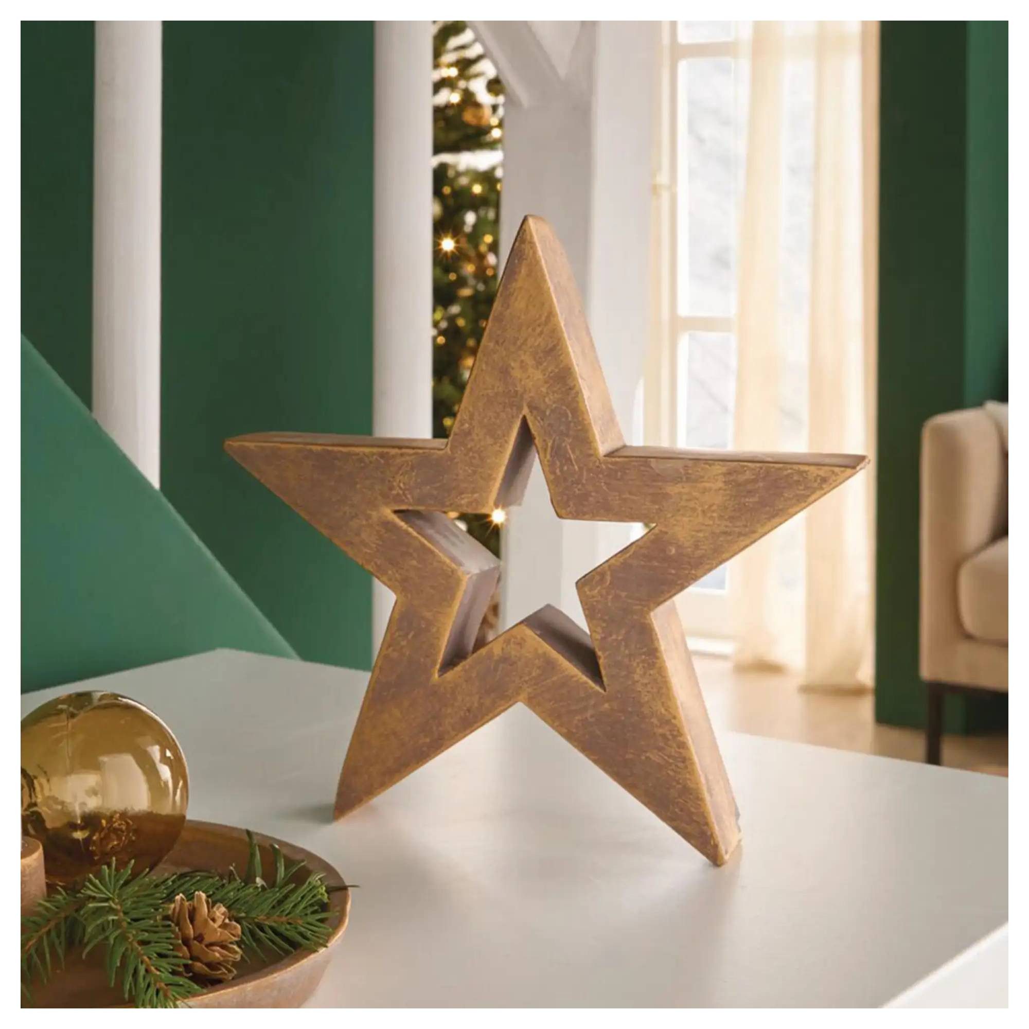 Frank Flechtwaren Weihnachtsfigur Stern "Golden Shimmer" (1 St)