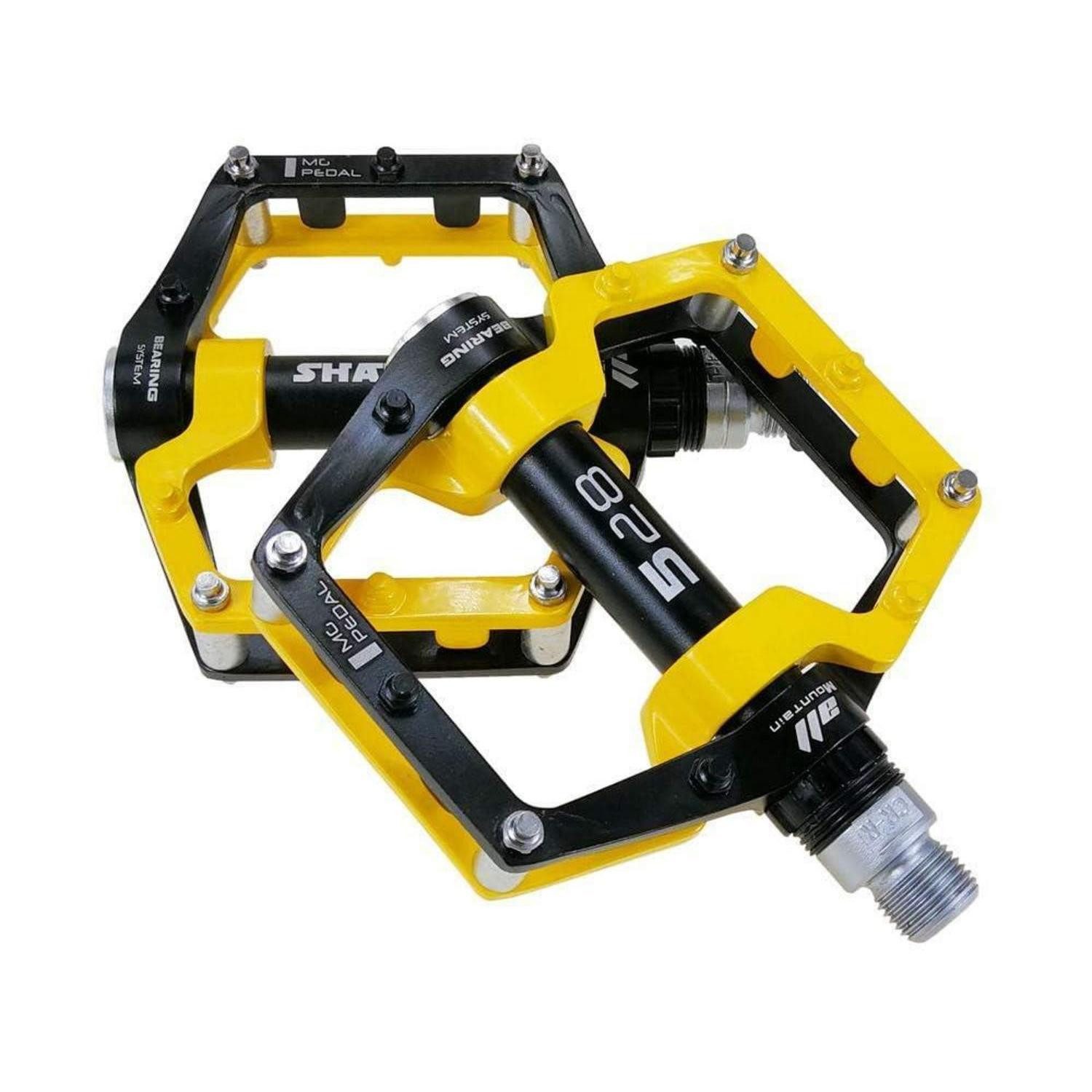 LuxusKollektion Plattformpedale MTB Pedale Aluminium Sealed Bearing Gelb