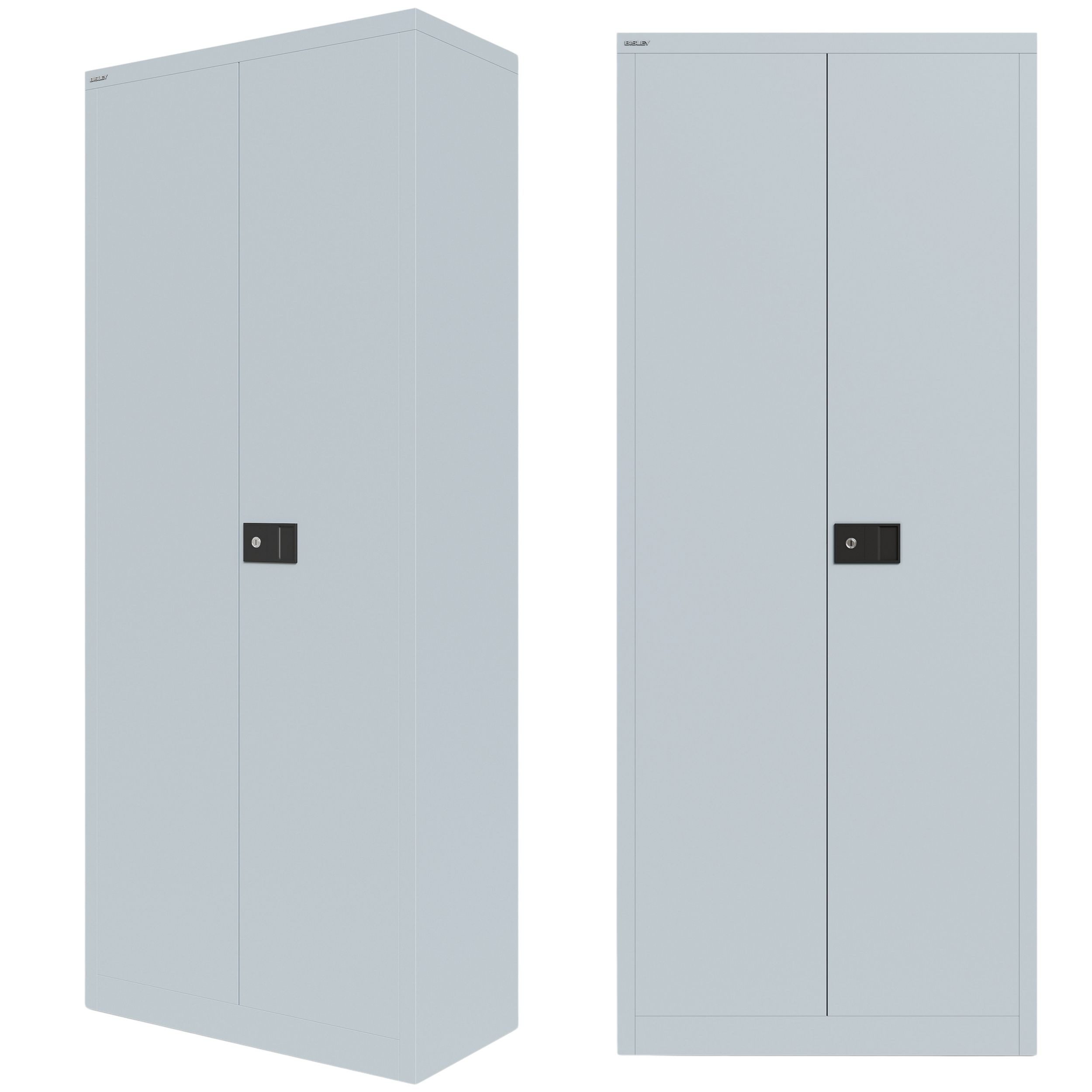 Bisley Aktenschrank Universal Flügeltürenschrank in Lichtgrau - Maße: H 196 x B 80 x T 40 cm