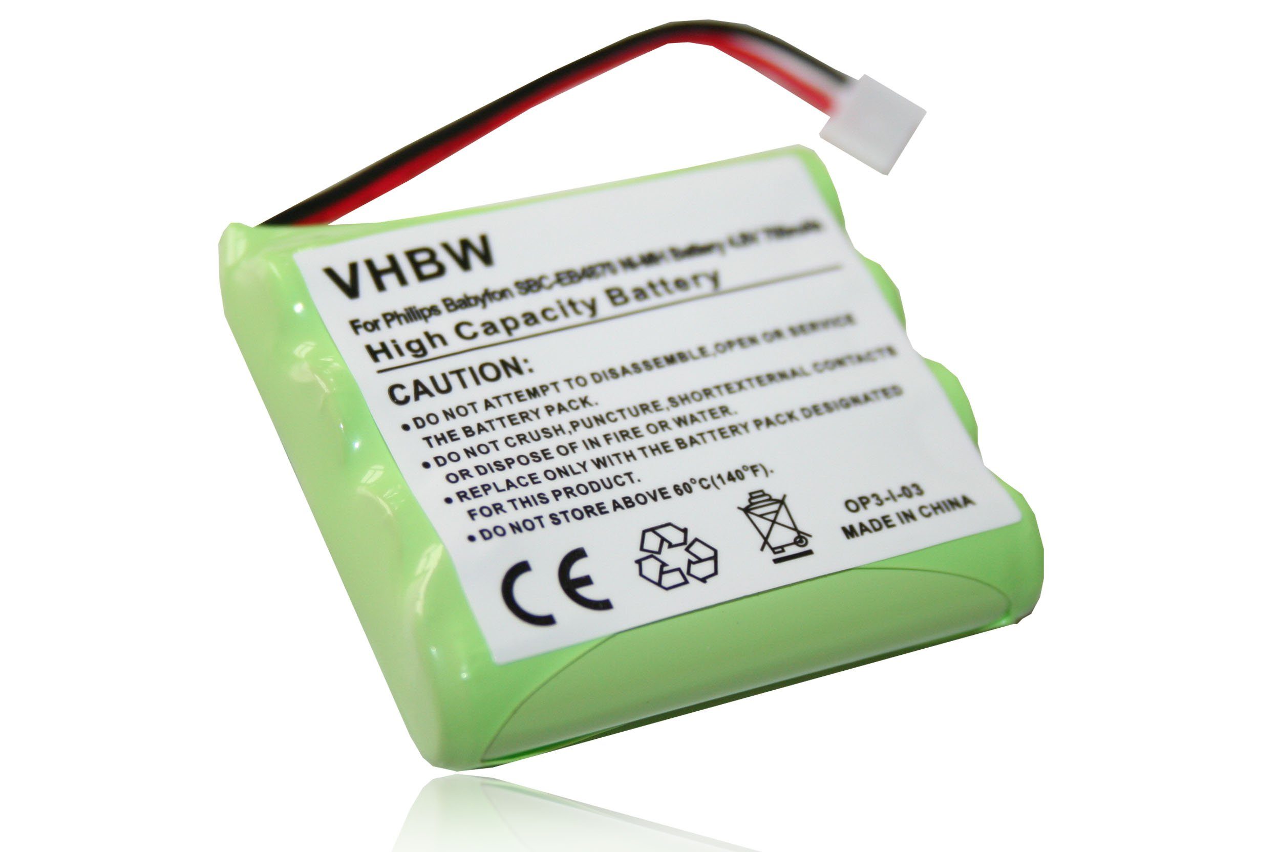 vhbw kompatibel mit Philips Babyphone SBC-EB4880 A1507, SBC-EB4870 L1308 Akku NiMH 700 mAh (4,8 V)