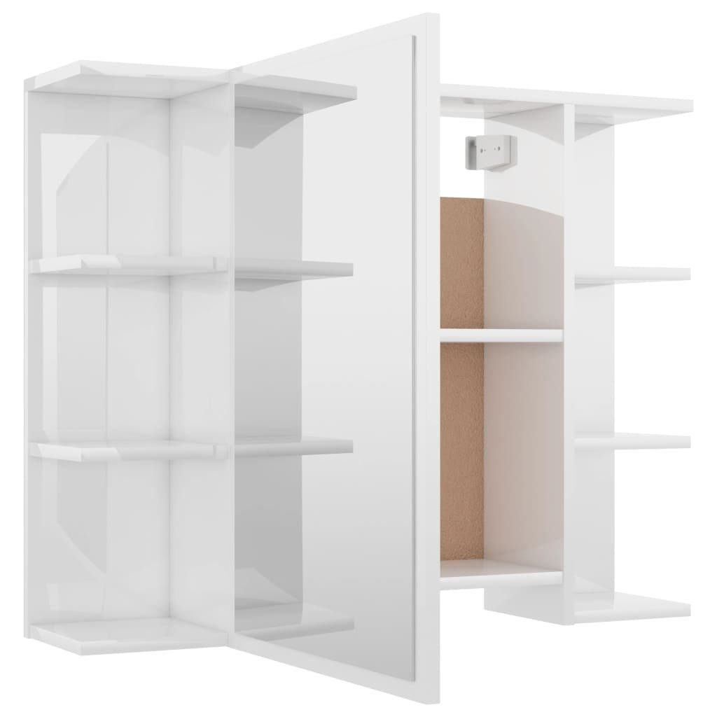 Hochglanz-Weiß Bad-Spiegelschrank Badezimmerspiegelschrank Holzwerkstoff (1-St) 80x20,5x64 vidaXL cm