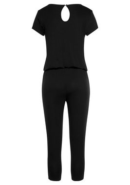 LASCANA 7/8-Overall mit V-Ausschnitt, kurzärmliger Jumpsuit, Basic