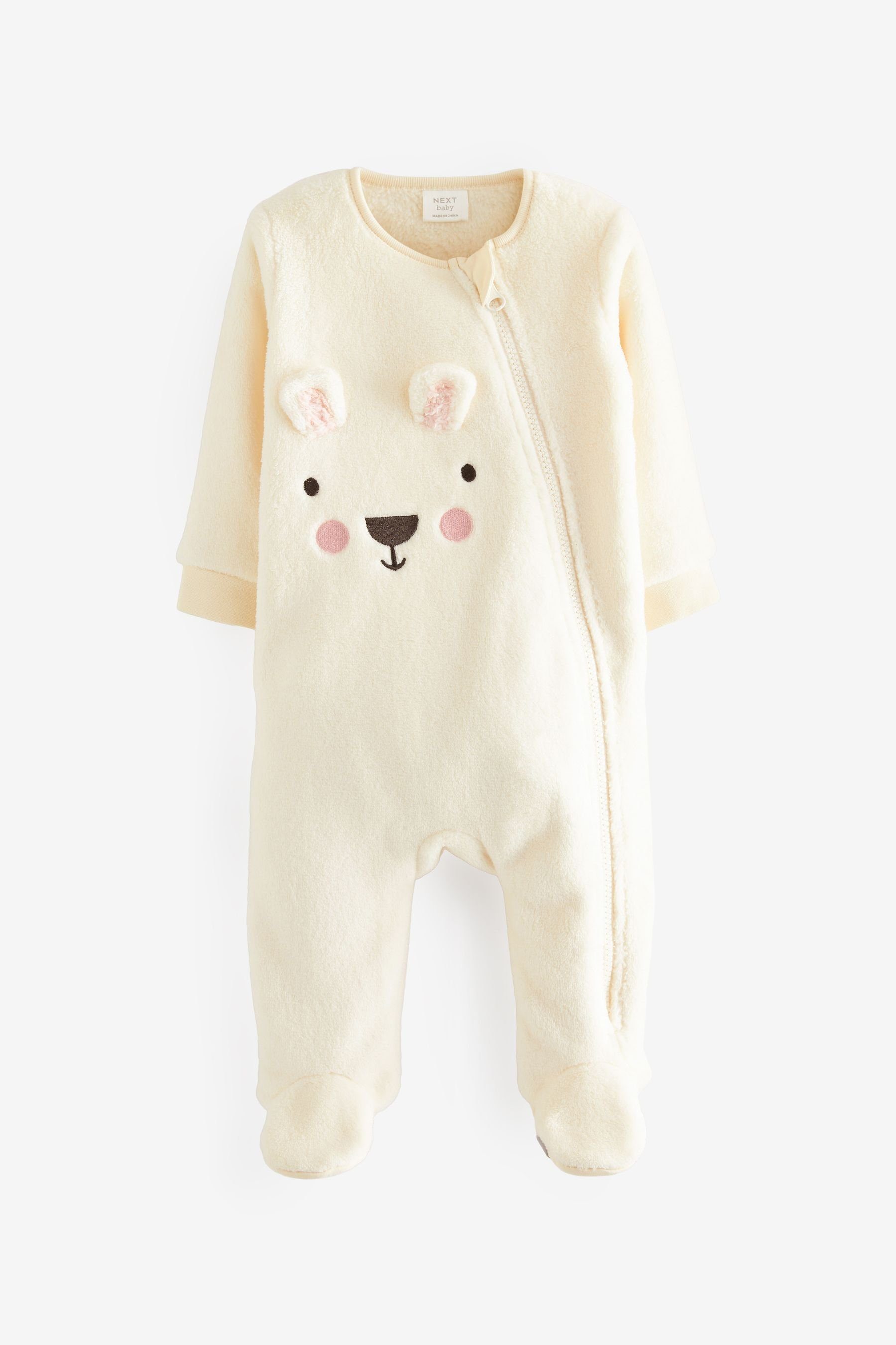 Next Schlafoverall Baby Schlafanzug aus Fleece (1-tlg) Cream