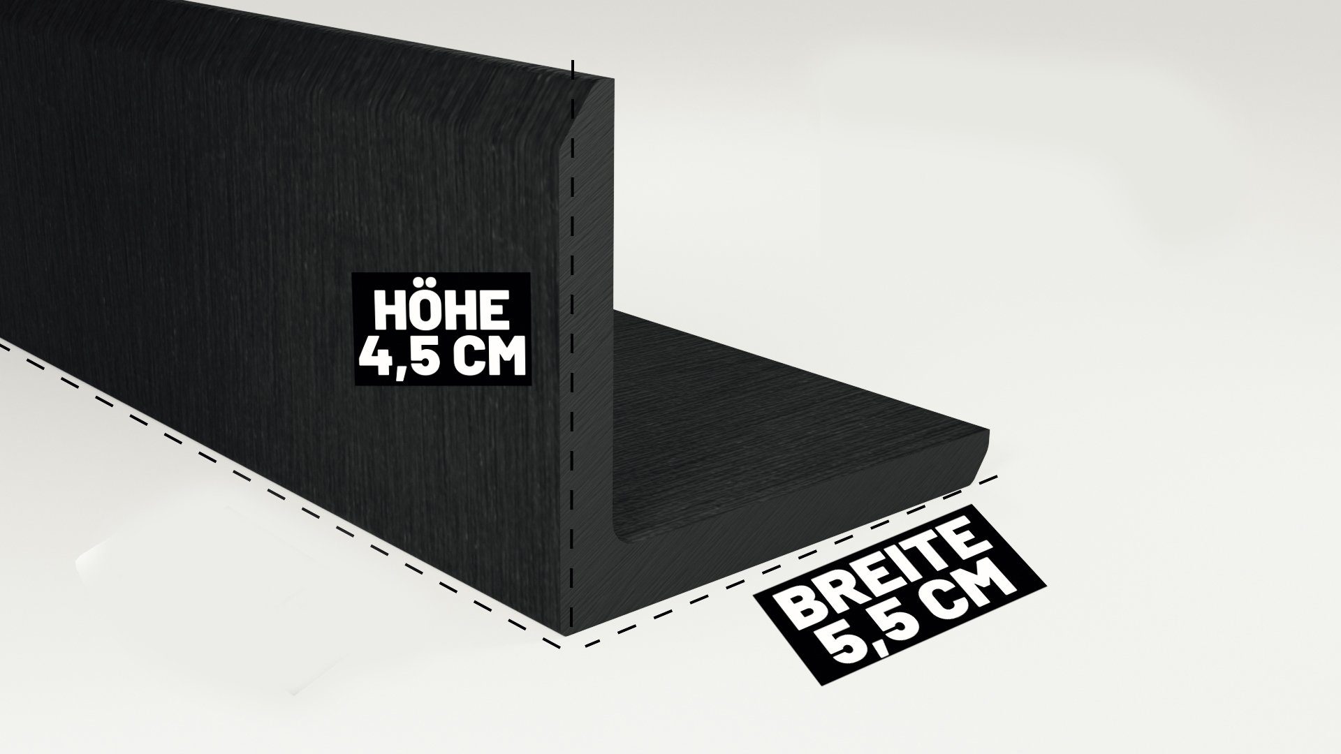 Endorphin Terrassendielen ® WPC Abschlussleisten 10er Set Anthrazit 110cm Winkelprofil 5,5 x 4,5, BxL: je 5.5x110.0 cm