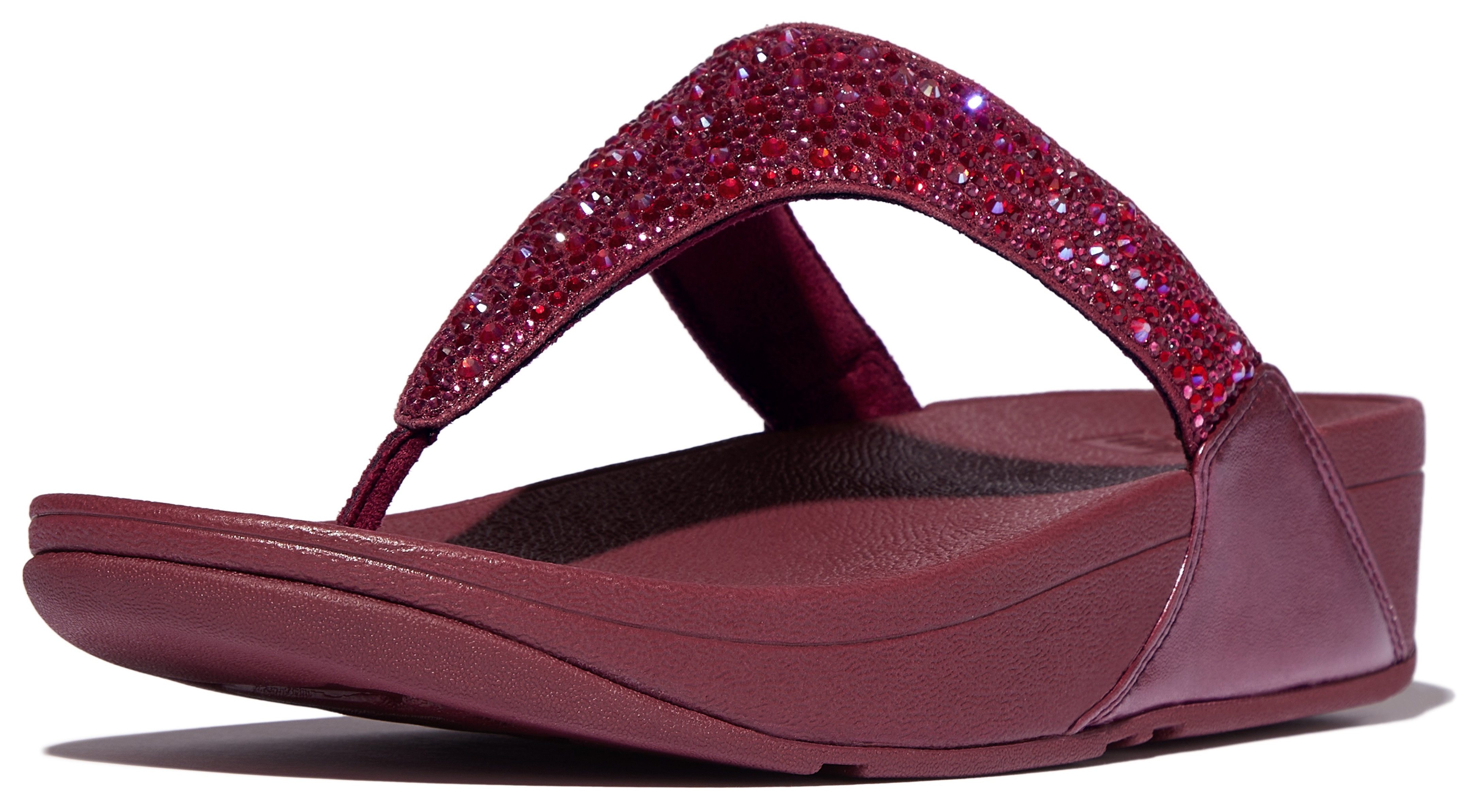 Fitflop LULU CRYSTAL Zehentrenner, Sandale, Pantolette mit Schmucksteine günstig online kaufen