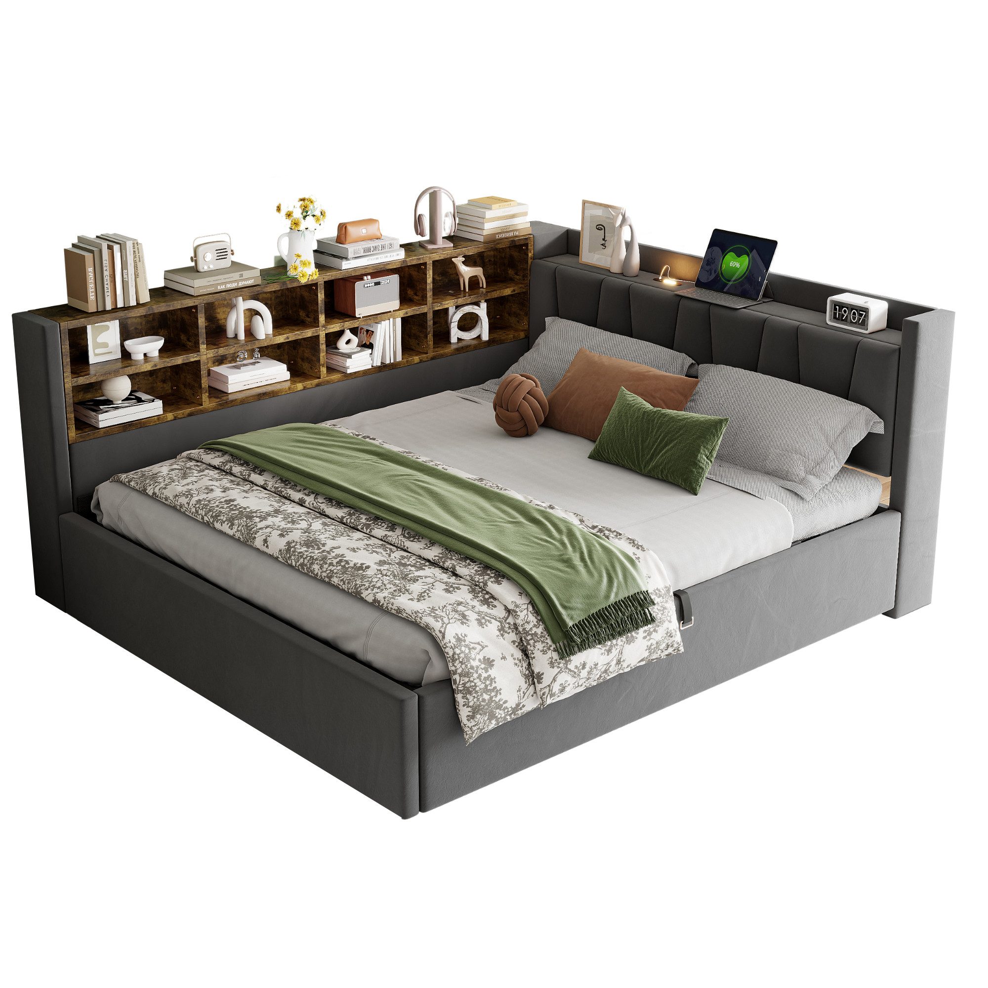 MODFU Schlafsofa Mit Hydraulischem Stauraum, Nachtlicht, USB & Typ-C Ladean günstig online kaufen