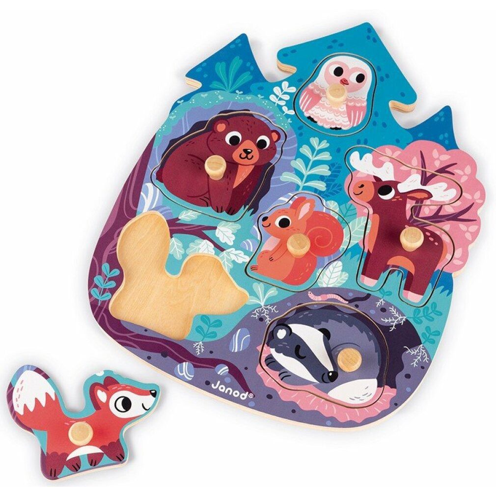 Janod Puzzle Holzpuzzle Wald, Puzzleteile