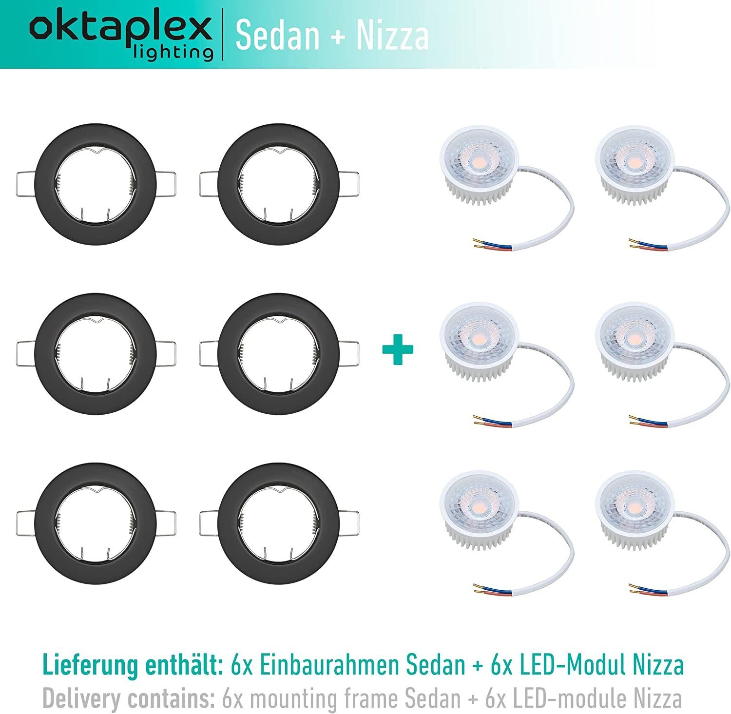 Oktaplex lighting LED Einbaustrahler 6er Set günstig online kaufen