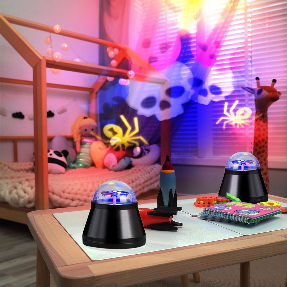 WOFI Dekolicht, LED-Leuchtmittel fest verbaut, Farbwechsel, LED Tischleuchte Wohnzimmerlampe Halloween RGB Farbwechsel rotierend