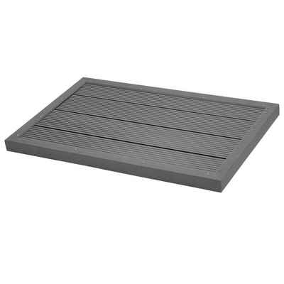 Duschmatte Bodenplatte für Solardusche, 100,5 x 63 cm - Grau, Indoor & Outdoor Zelsius, WPC (Holz-Kunststoff-Gemisch), rechteckig