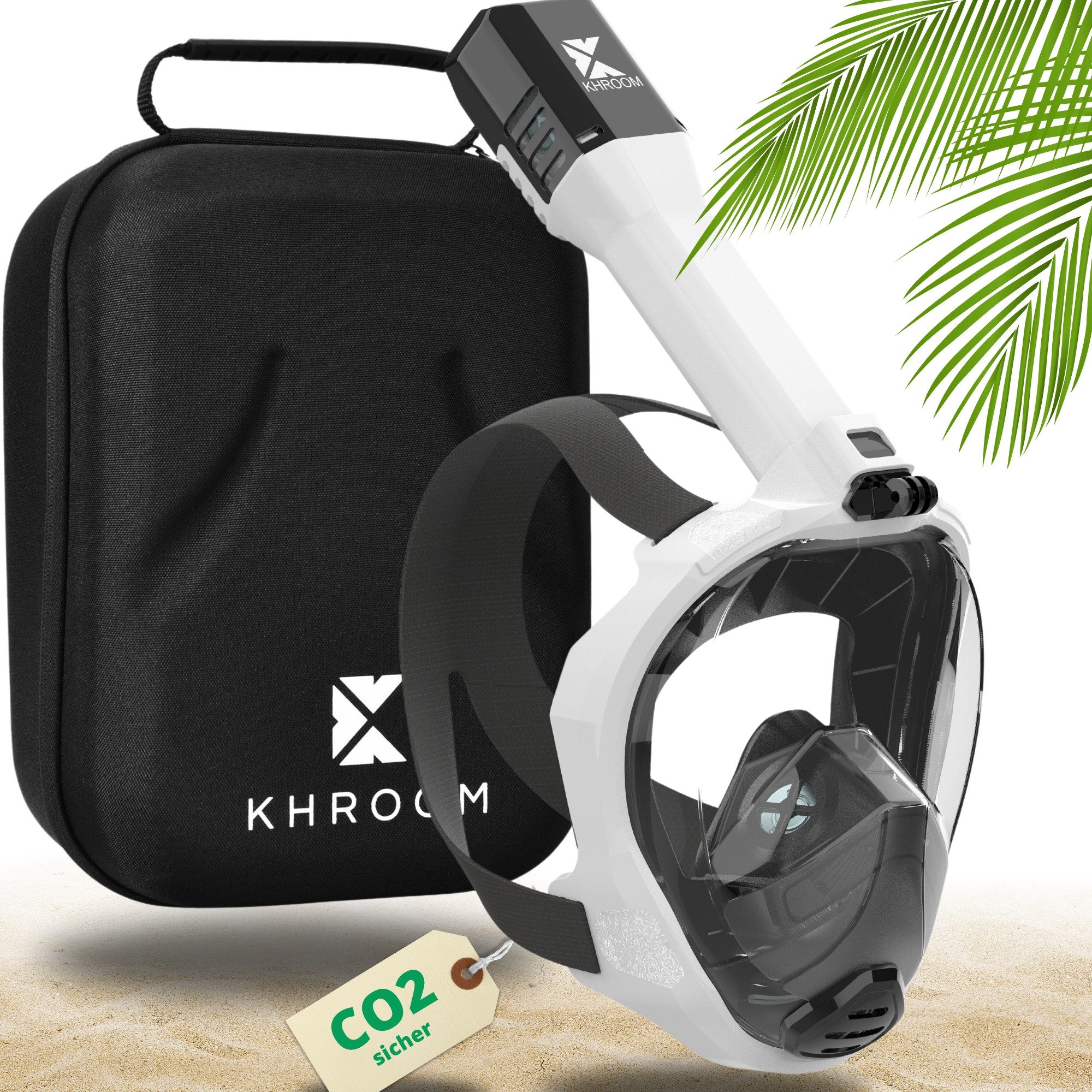 Khroom Schnorchel Schnorchelmaske Erwachsene Tauchermaske Vollgesichtsmaske Schnorcheln (geprüfte CO₂ Sicherheit, Vollgesichtsmaske Tauchmaske), Seaview Pro