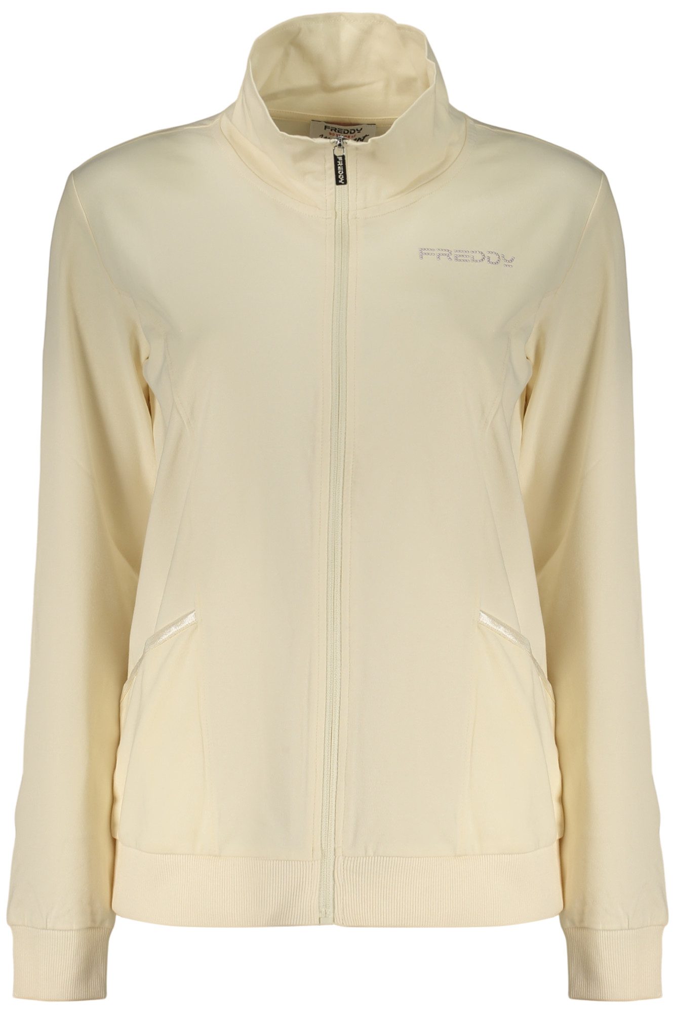 Freddy Sweatshirt Beiges Damen-Sweatshirt mit Reißverschluss und