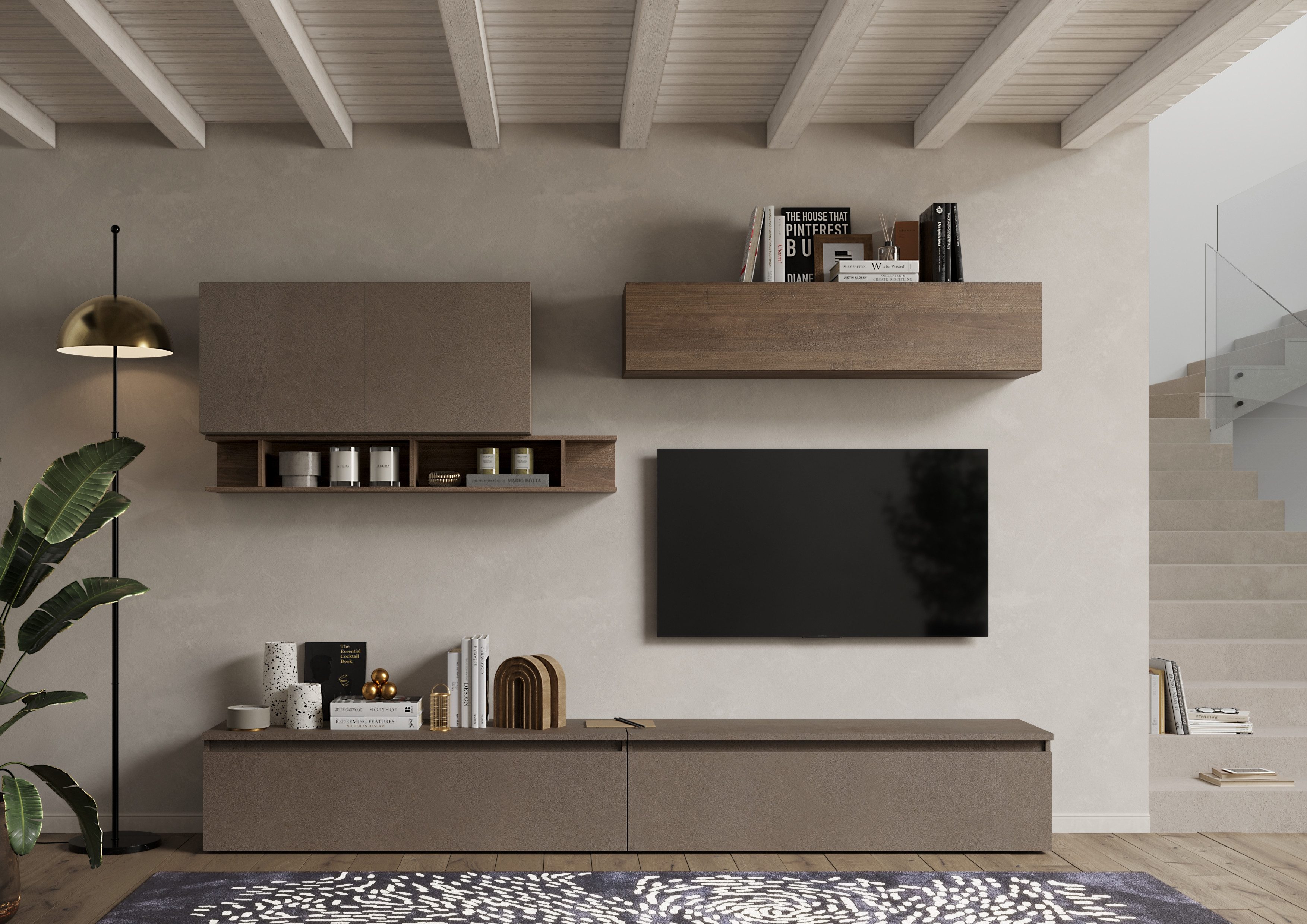 Home affaire Wohnwand Infinity, 6tlg. Breite 276 cm, Höhe variabel, Schrankwand, Anbauwand, (2x Lowboard, Hängeschrank, 2x Hängewürfel, Wandregal)