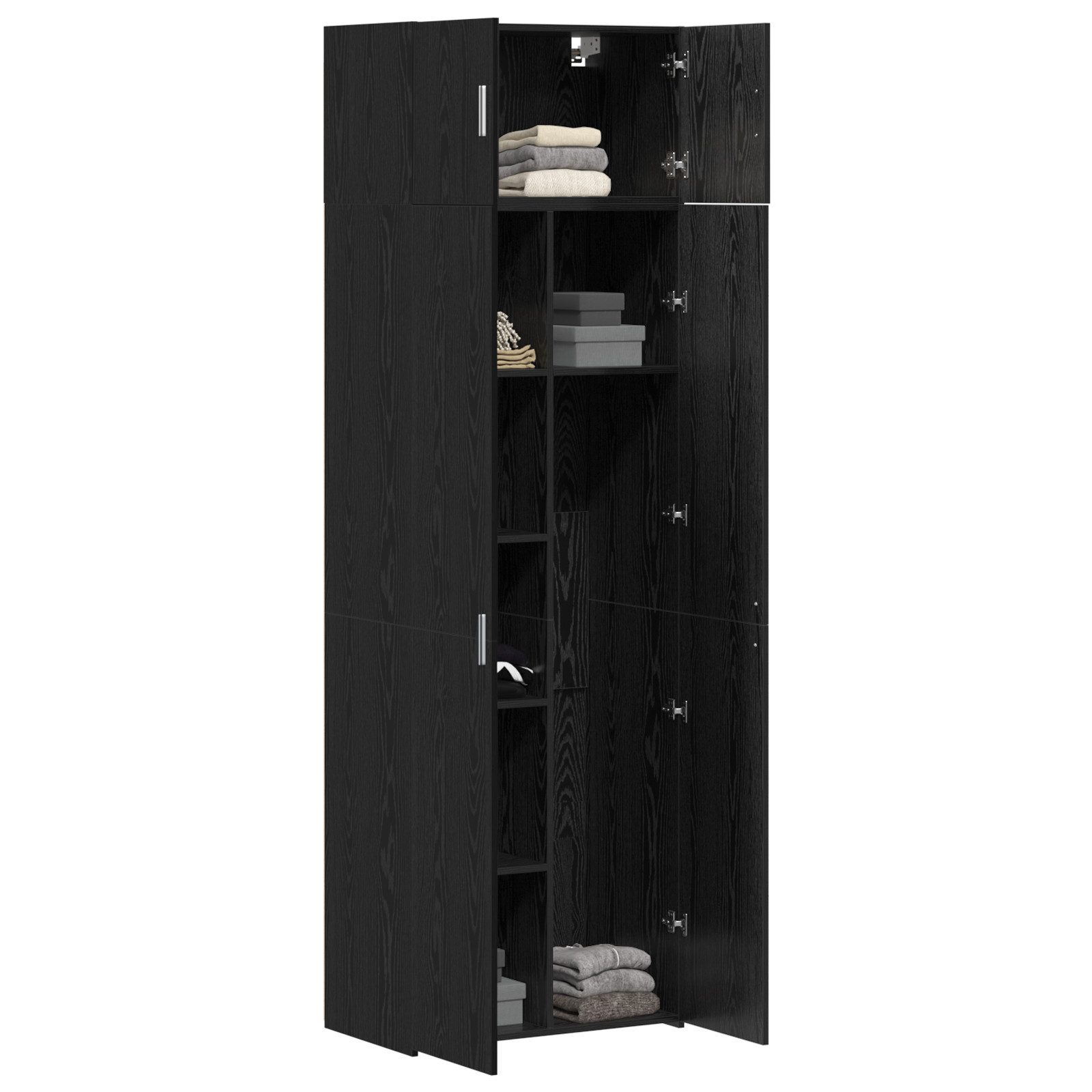 vidaXL Sideboard Stauraum Schrank Schwarz Eiche günstig online kaufen