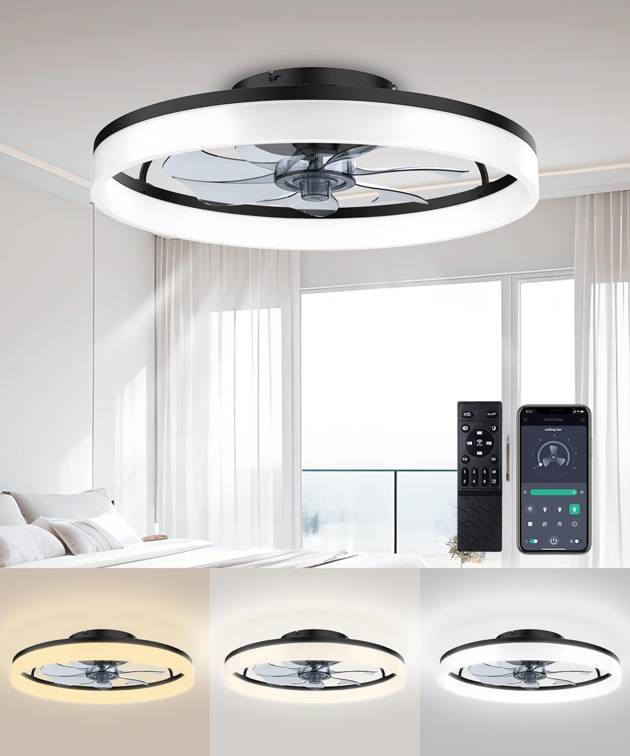Athlix Deckenventilator Deckenleuchte LED Deckenventilator mit günstig online kaufen