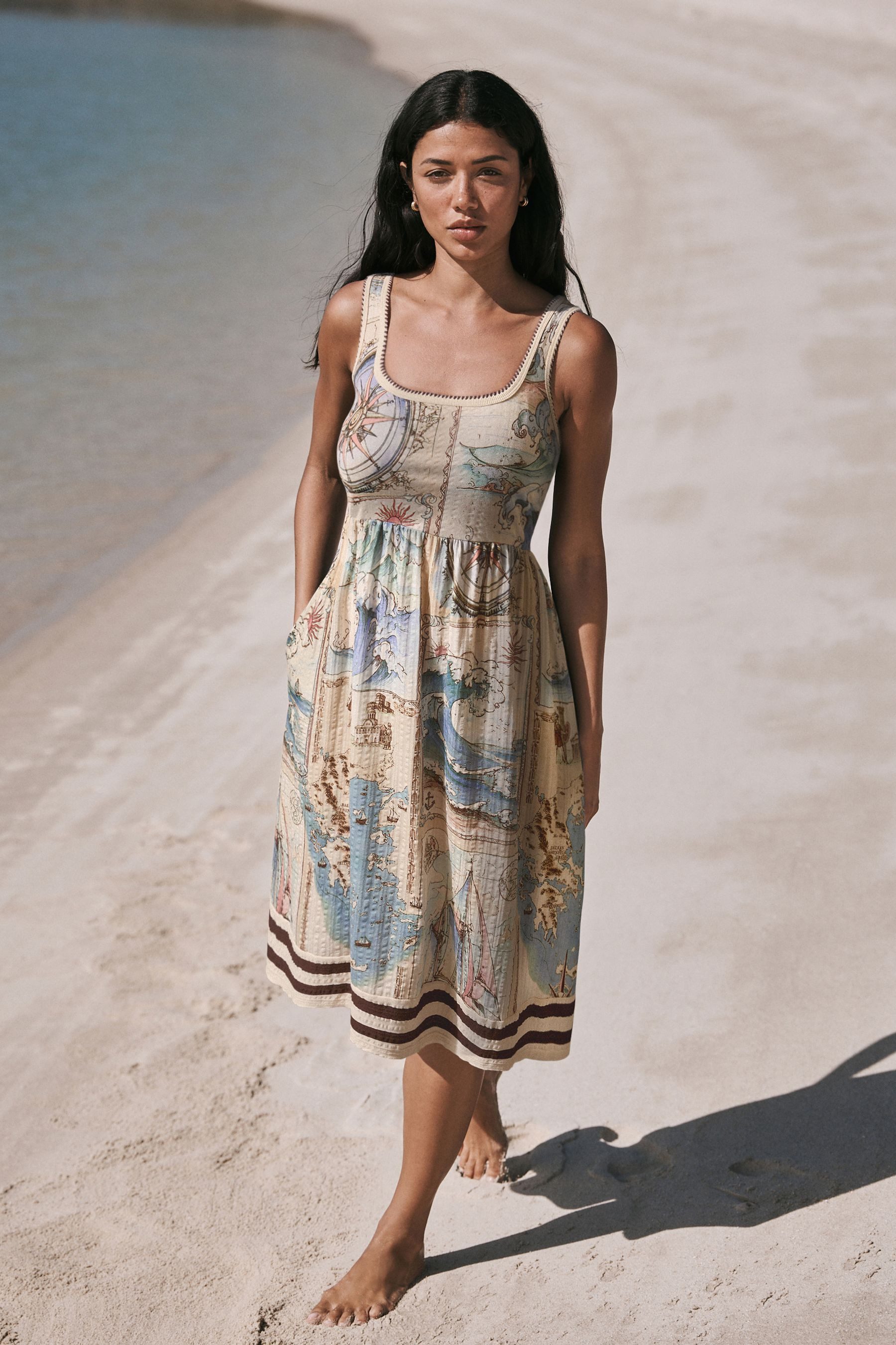 Next Midikleid Midi-Sommerkleid aus Jersey (1-tlg) – Bild 3 von 5