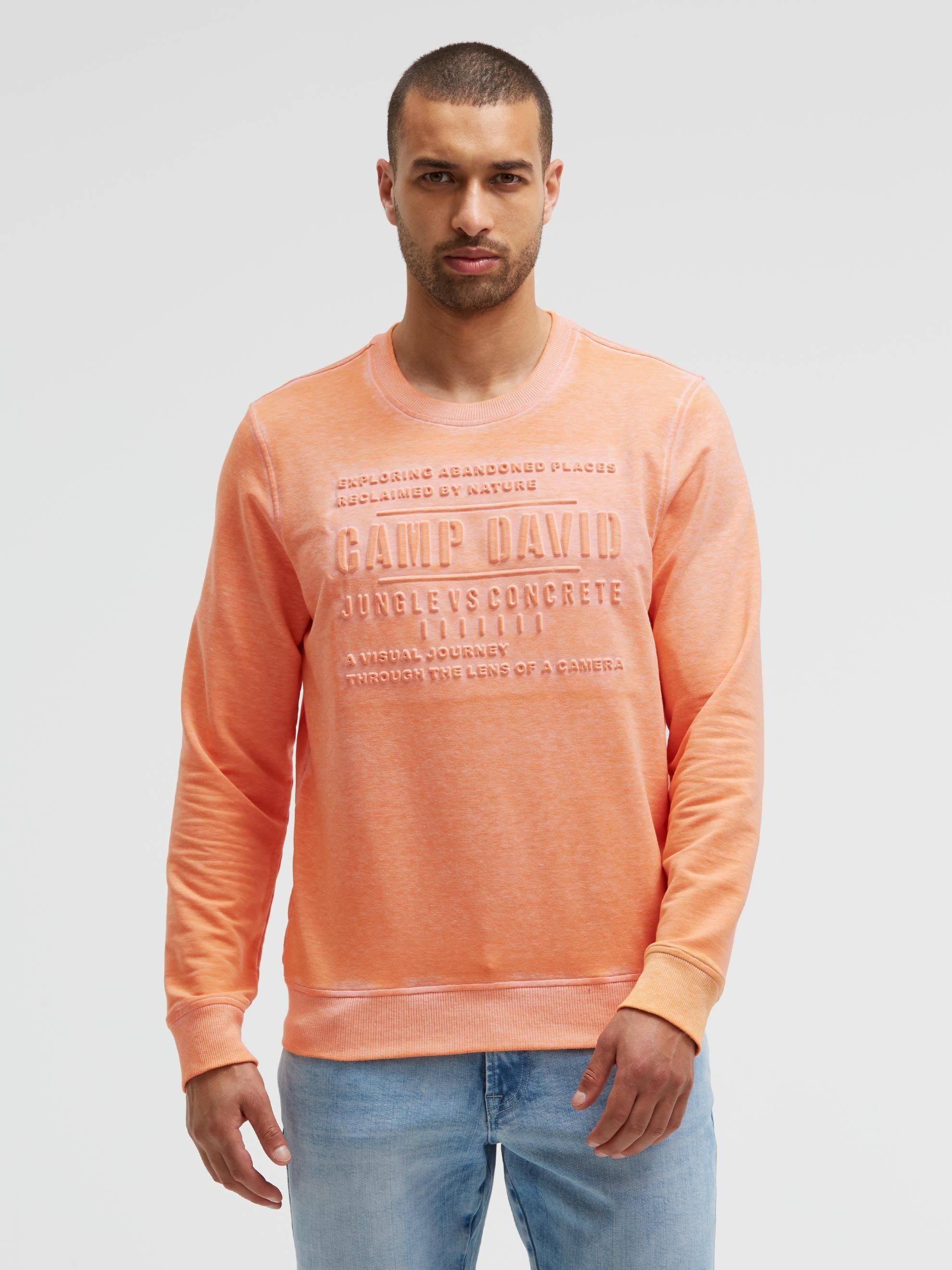 CAMP DAVID Sweater mit Ausbrenner-Effekten