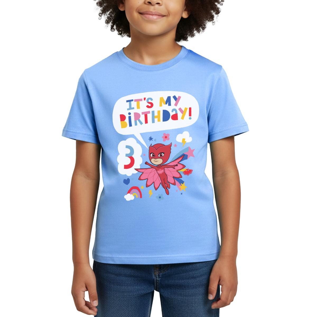 T-Shirt PJ Masks Eulette Geburtstags Design 3. Geburtstag Kinder T-Shirt