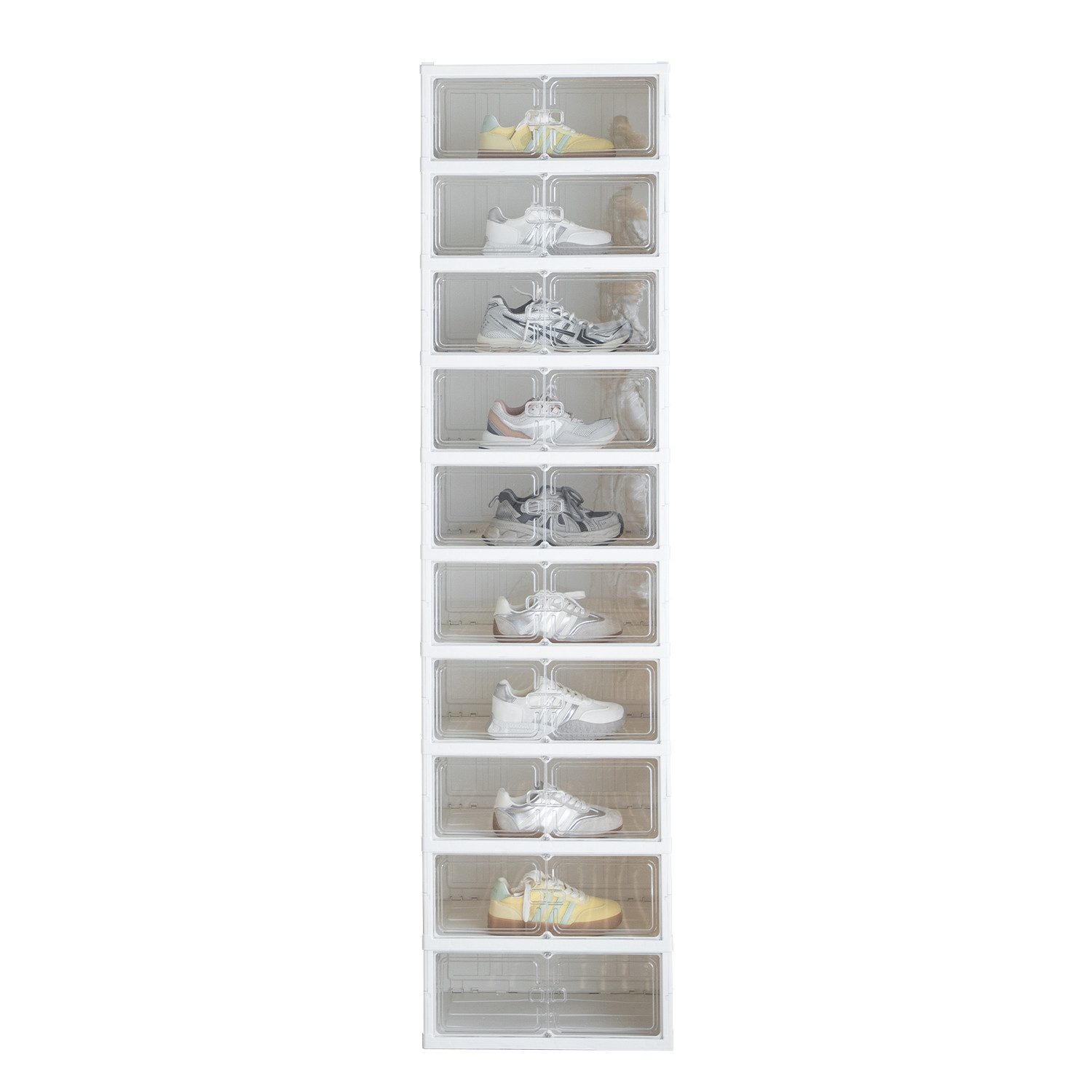 Seven Comfort Schuhschrank Kunststoff Schuhregal mit 6 Fächern, Für bis zu 12 Paar Schuhe, faltbar